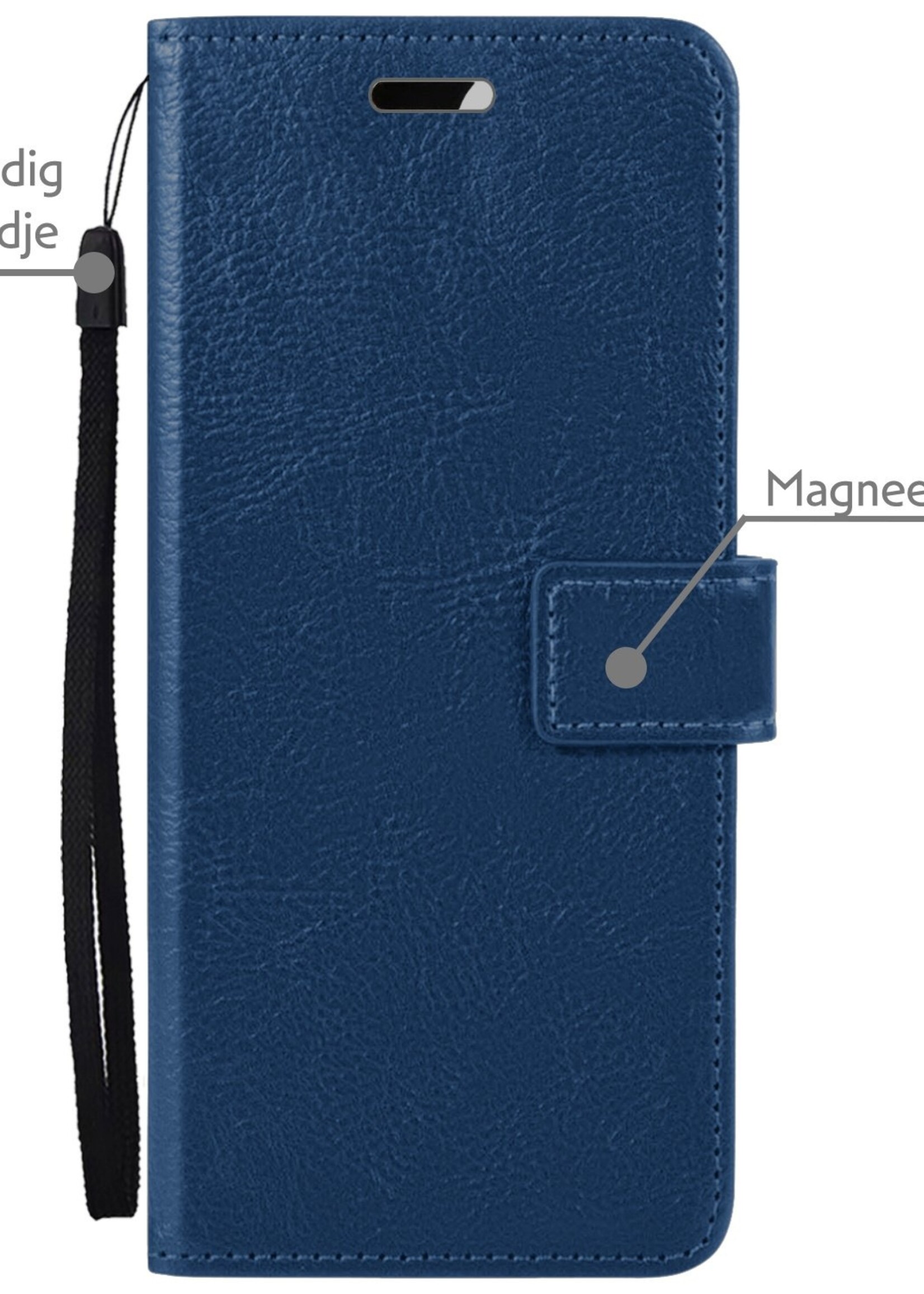 LUQ Hoesje Geschikt voor OnePlus Nord 3 Hoesje Book Case Hoes Wallet Cover Met 2x Screenprotector - Hoes Geschikt voor OnePlus Nord 3 Hoesje Bookcase Hoes - Donkerblauw