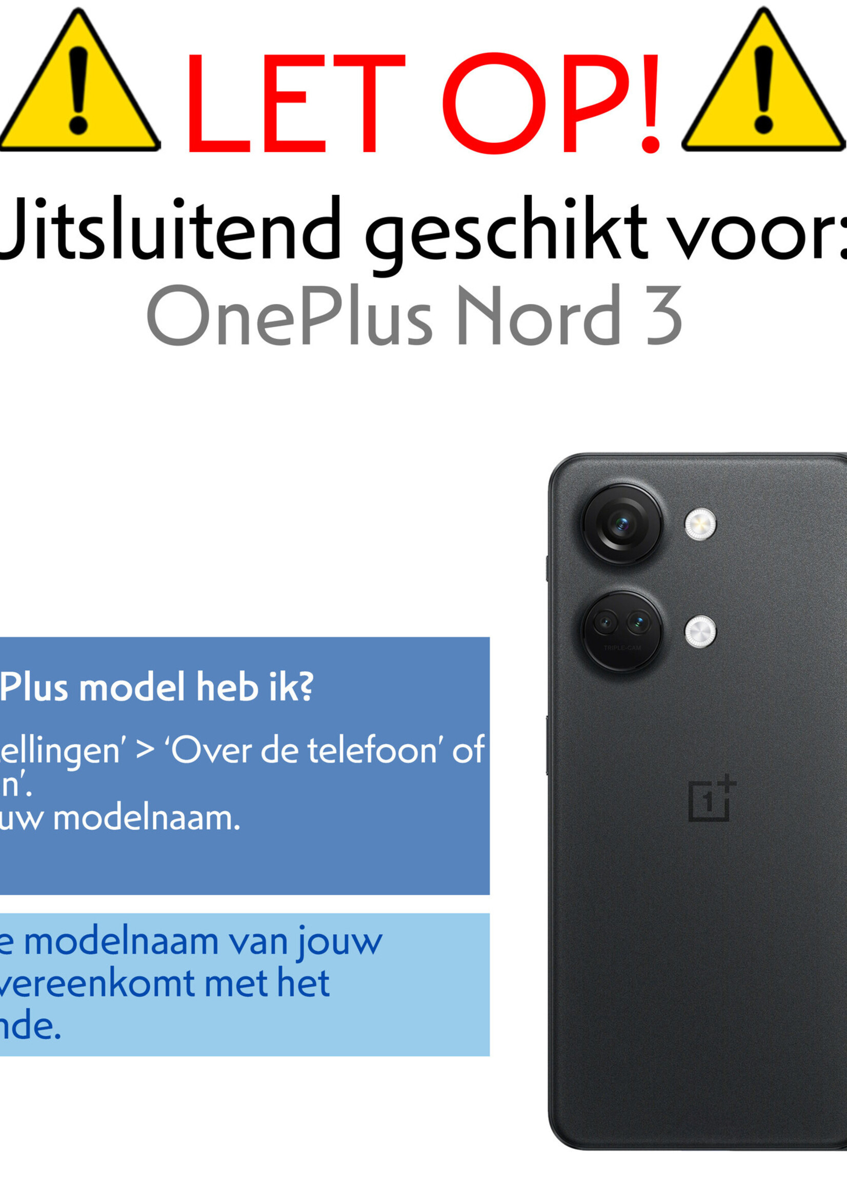 LUQ Hoesje Geschikt voor OnePlus Nord 3 Hoesje Book Case Hoes Wallet Cover Met 2x Screenprotector - Hoes Geschikt voor OnePlus Nord 3 Hoesje Bookcase Hoes - Rood