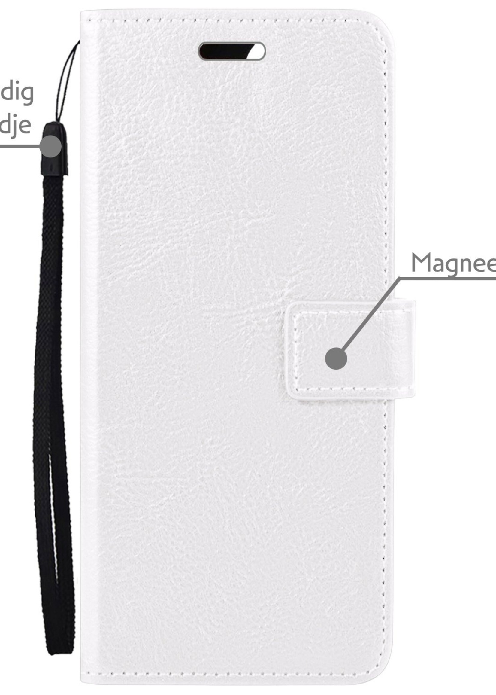 LUQ Hoesje Geschikt voor OnePlus Nord 3 Hoesje Book Case Hoes Wallet Cover Met 2x Screenprotector - Hoes Geschikt voor OnePlus Nord 3 Hoesje Bookcase Hoes - Wit