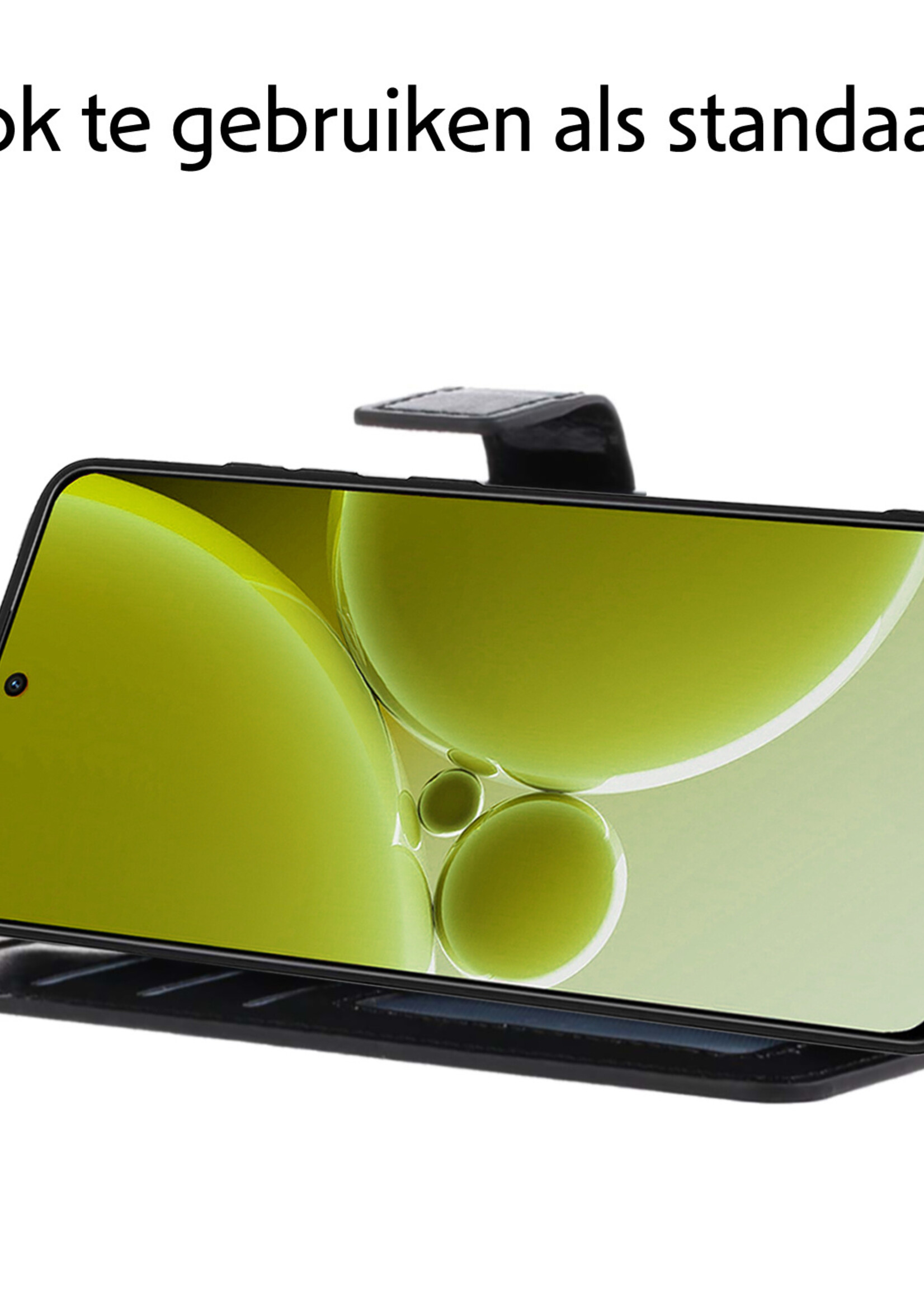 LUQ Hoesje Geschikt voor OnePlus Nord 3 Hoesje Book Case Hoes Wallet Cover Met 2x Screenprotector - Hoes Geschikt voor OnePlus Nord 3 Hoesje Bookcase Hoes - Zwart