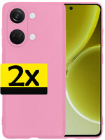 LUQ LUQ OnePlus Nord 3 Hoesje Siliconen - Lichtroze - 2 PACK