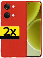 LUQ LUQ OnePlus Nord 3 Hoesje Siliconen - Rood - 2 PACK