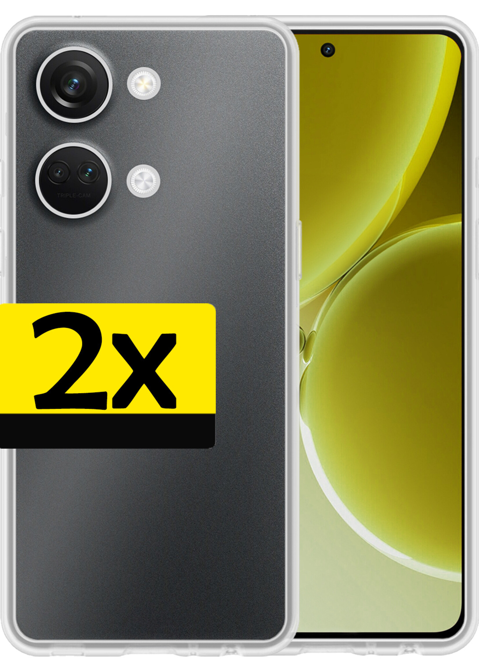 LUQ Hoesje Geschikt voor OnePlus Nord 3 Hoesje Siliconen Case - Hoes Geschikt voor OnePlus Nord 3 Hoes Siliconen - Transparant - 2 Stuks