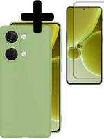 LUQ LUQ OnePlus Nord 3 Hoesje Siliconen Met Screenprotector  - Groen