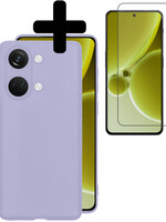 LUQ LUQ OnePlus Nord 3 Hoesje Siliconen Met Screenprotector  - Lila