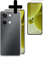 LUQ LUQ OnePlus Nord 3 Hoesje Siliconen Met Screenprotector  - Transparant