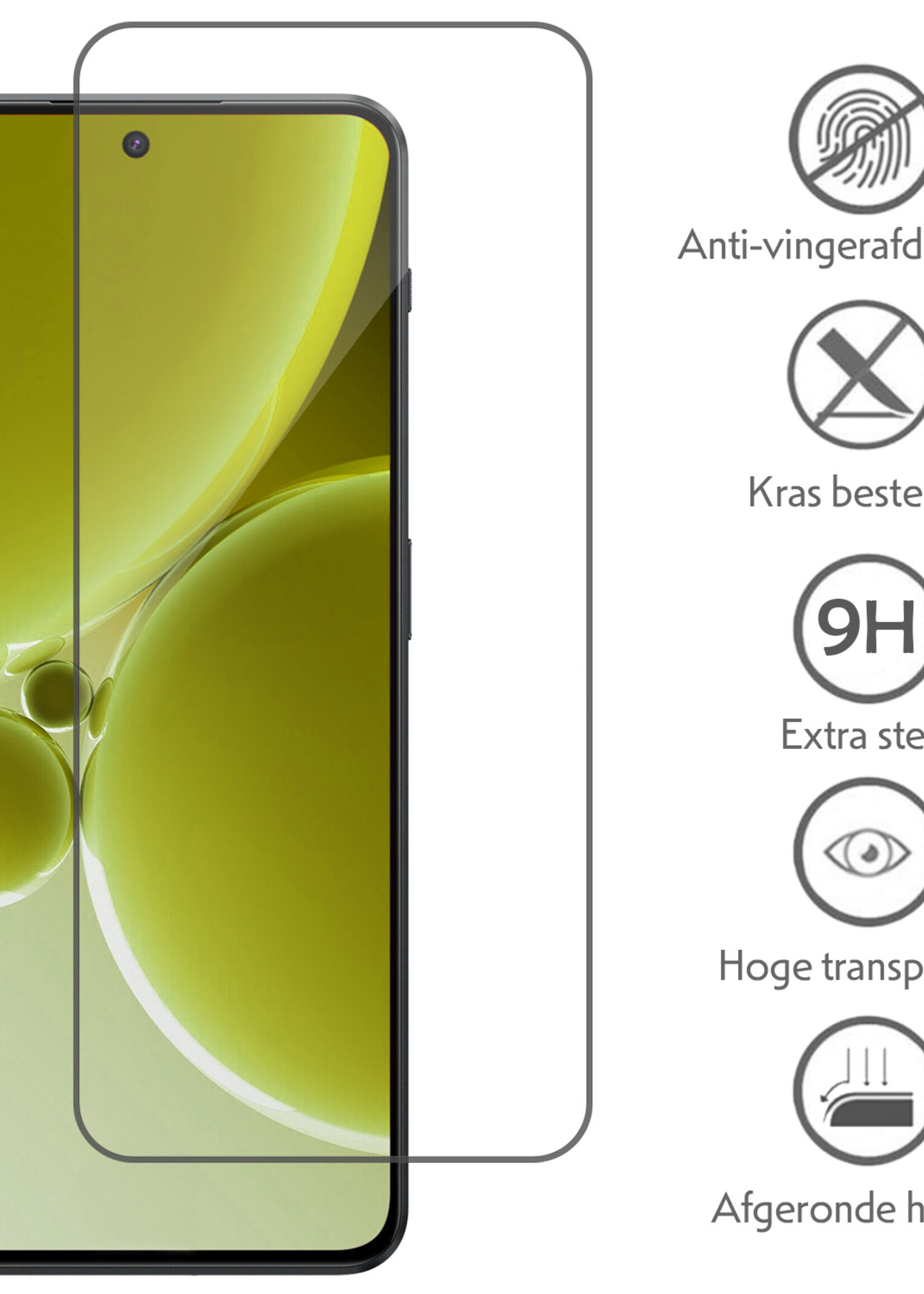 LUQ Hoesje Geschikt voor OnePlus Nord 3 Hoesje Siliconen Case Met Screenprotector - Hoes Geschikt voor OnePlus Nord 3 Hoes Siliconen - Wit