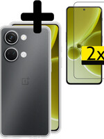 LUQ LUQ OnePlus Nord 3 Hoesje Siliconen Met 2x Screenprotector  - Transparant