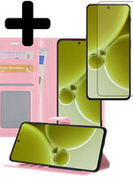 LUQ LUQ OnePlus Nord 3 Hoesje Bookcase Met Screenprotector - Lichtroze