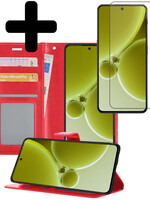 LUQ LUQ OnePlus Nord 3 Hoesje Bookcase Met Screenprotector - Rood