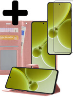 LUQ LUQ OnePlus Nord 3 Hoesje Bookcase Met Screenprotector - Rose Goud