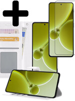 LUQ LUQ OnePlus Nord 3 Hoesje Bookcase Met Screenprotector - Wit