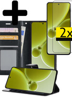 LUQ LUQ OnePlus Nord 3 Hoesje Bookcase Met 2x Screenprotector - Zwart