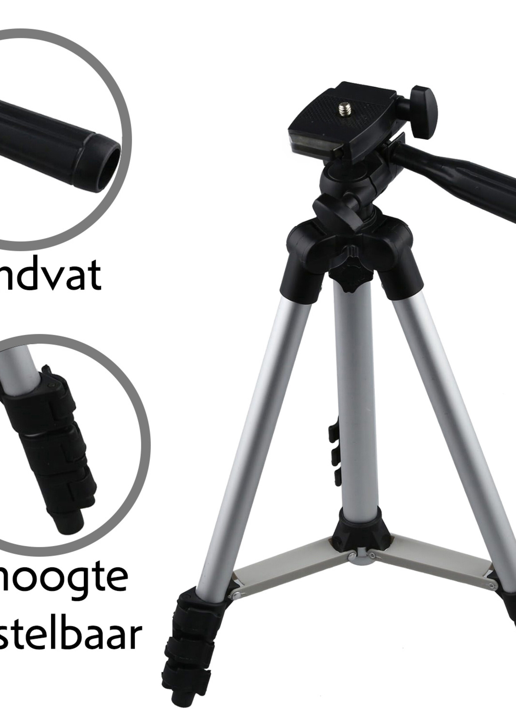 LUQ Statief Smartphone Tripod Camera - Statief Telefoon Camera Verstelbaar - Zilver