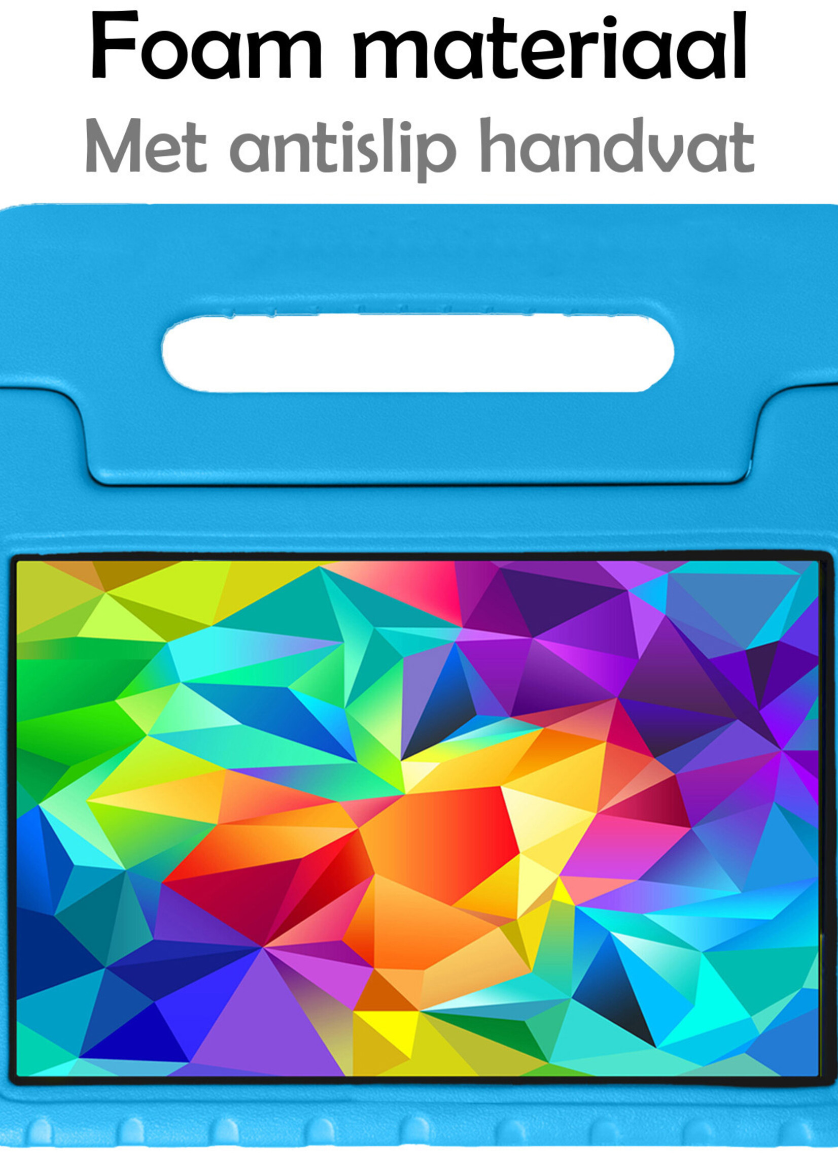 LUQ Hoes Geschikt voor Samsung Galaxy Tab A 10.1 2019 Hoes Kinder Hoesje Kids Case Kinderhoes Shockproof - Hoesje Geschikt voor Samsung Tab A 10.1 2019 Hoesje Kidscase - Blauw