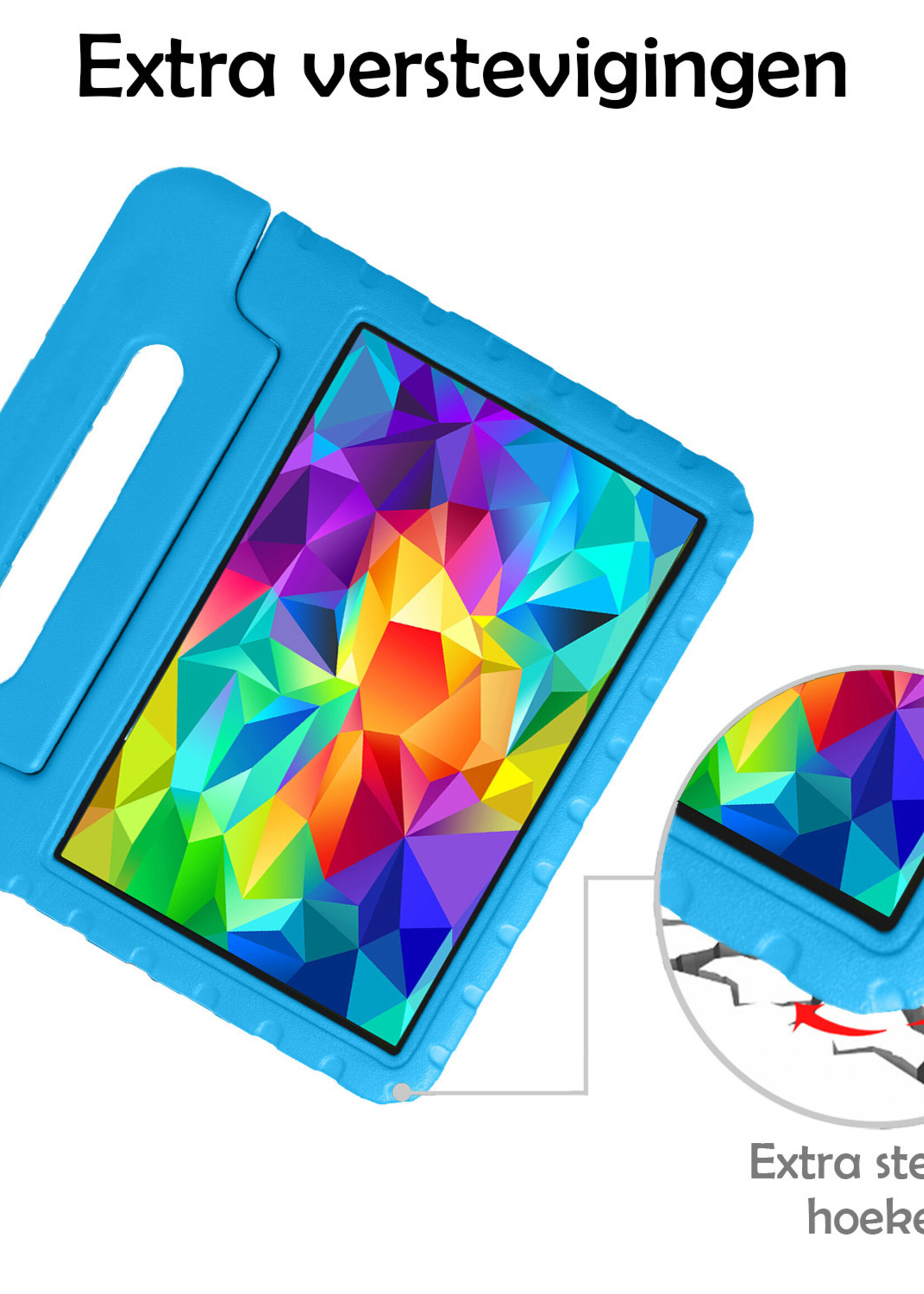 LUQ Hoes Geschikt voor Samsung Galaxy Tab A 10.1 2019 Hoes Kinder Hoesje Kids Case Kinderhoes Shockproof - Hoesje Geschikt voor Samsung Tab A 10.1 2019 Hoesje Kidscase - Blauw
