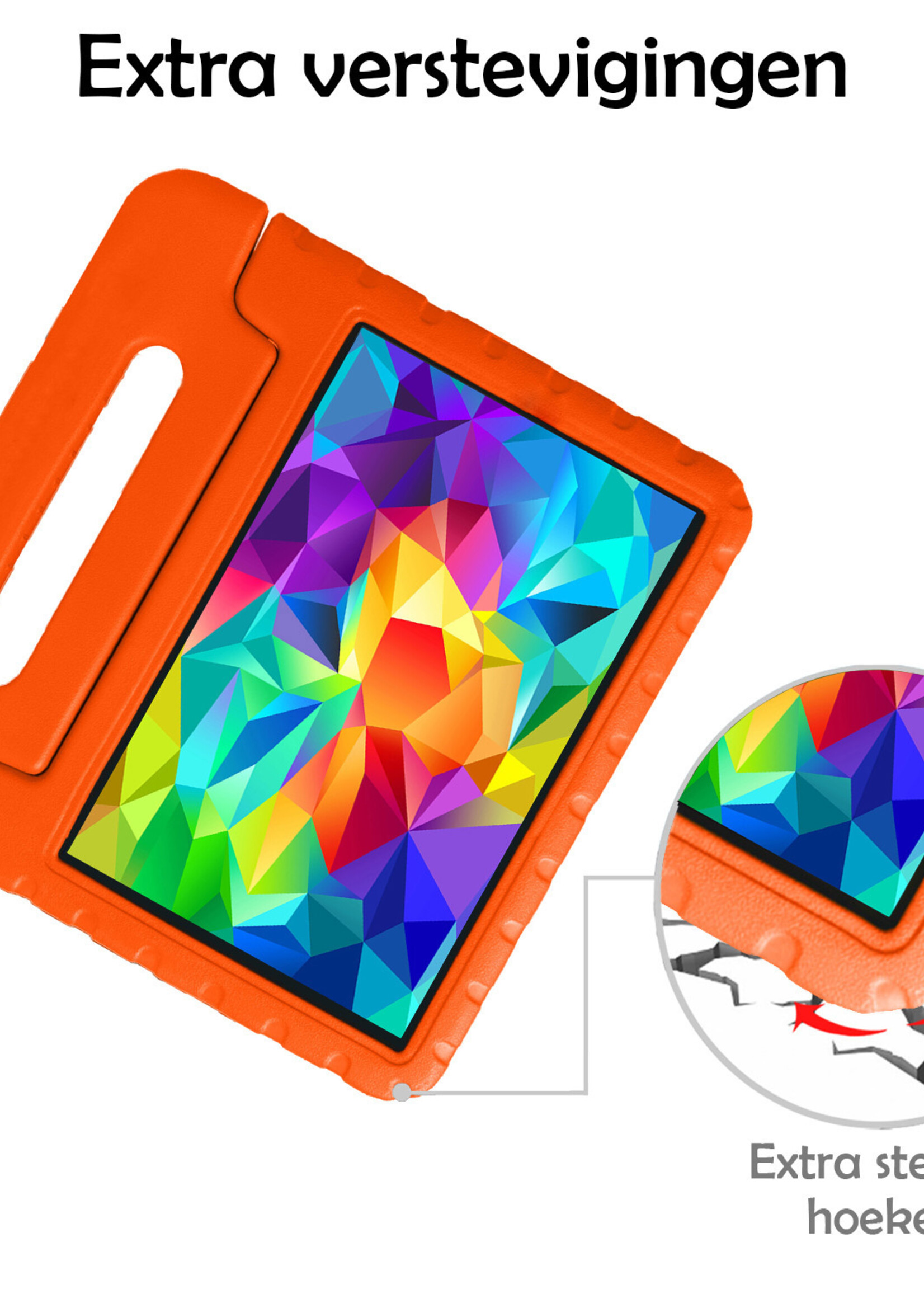 LUQ Hoes Geschikt voor Samsung Galaxy Tab A 10.1 2019 Hoes Kinder Hoesje Kids Case Kinderhoes Shockproof - Hoesje Geschikt voor Samsung Tab A 10.1 2019 Hoesje Kidscase - Oranje
