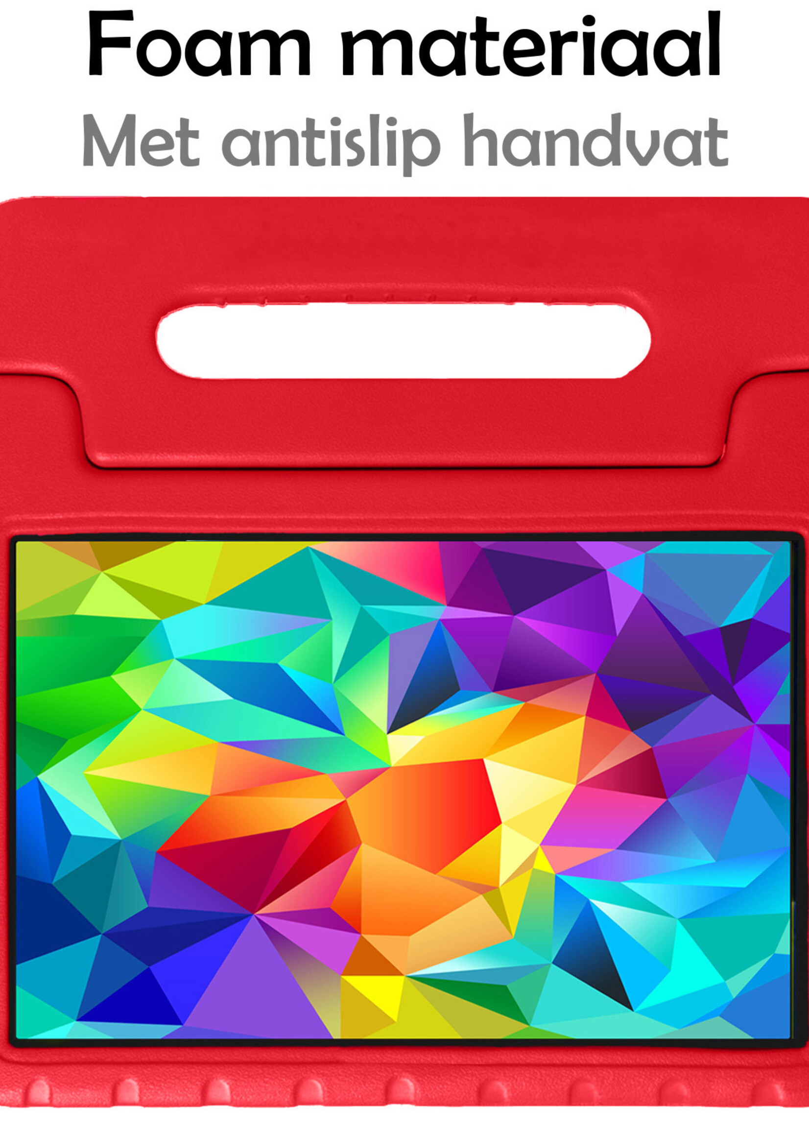 LUQ Hoes Geschikt voor Samsung Galaxy Tab A 10.1 2019 Hoes Kinder Hoesje Kids Case Kinderhoes Shockproof - Hoesje Geschikt voor Samsung Tab A 10.1 2019 Hoesje Kidscase - Rood