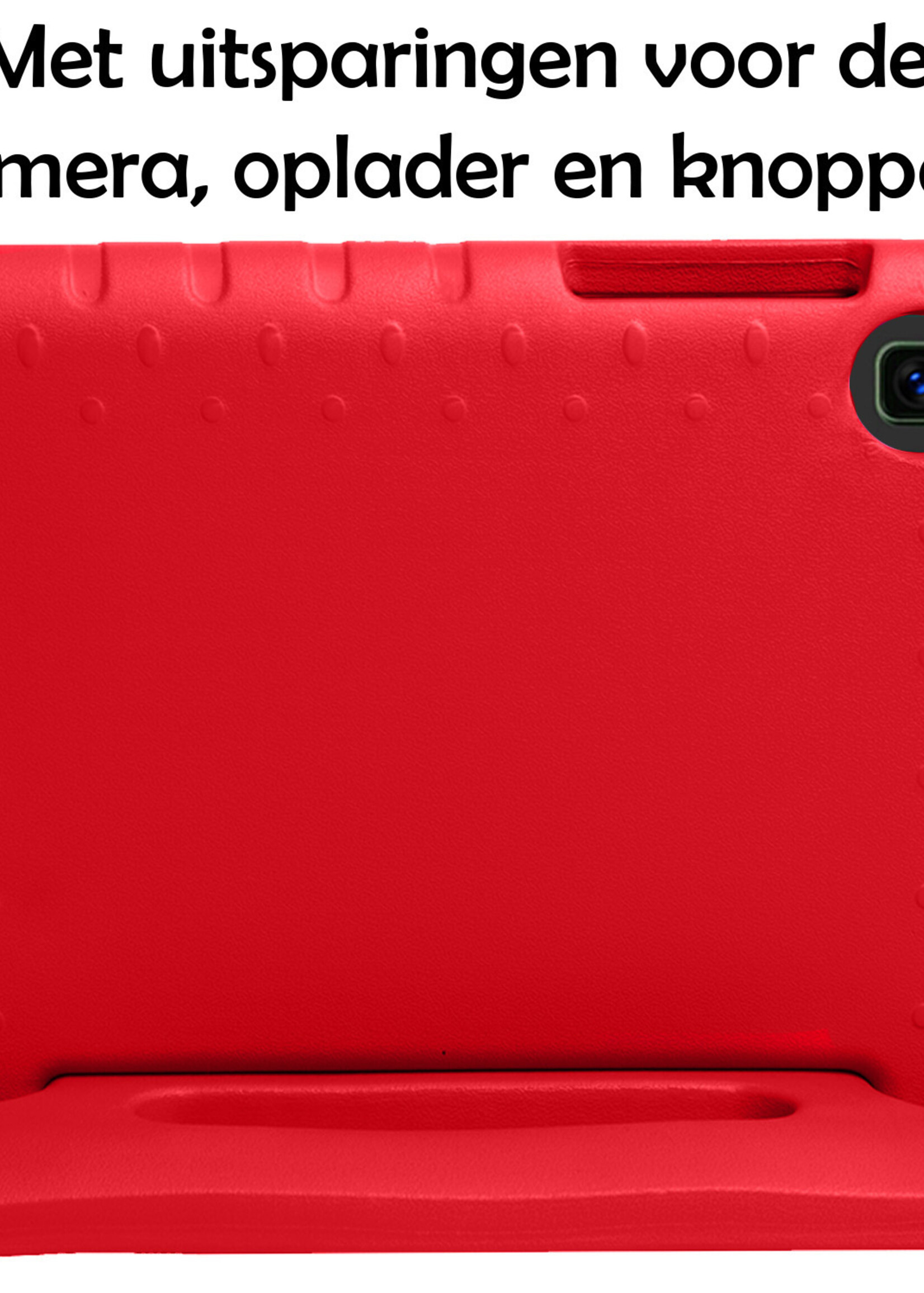LUQ Hoes Geschikt voor Samsung Galaxy Tab A 10.1 2019 Hoes Kinder Hoesje Kids Case Kinderhoes Shockproof - Hoesje Geschikt voor Samsung Tab A 10.1 2019 Hoesje Kidscase - Rood