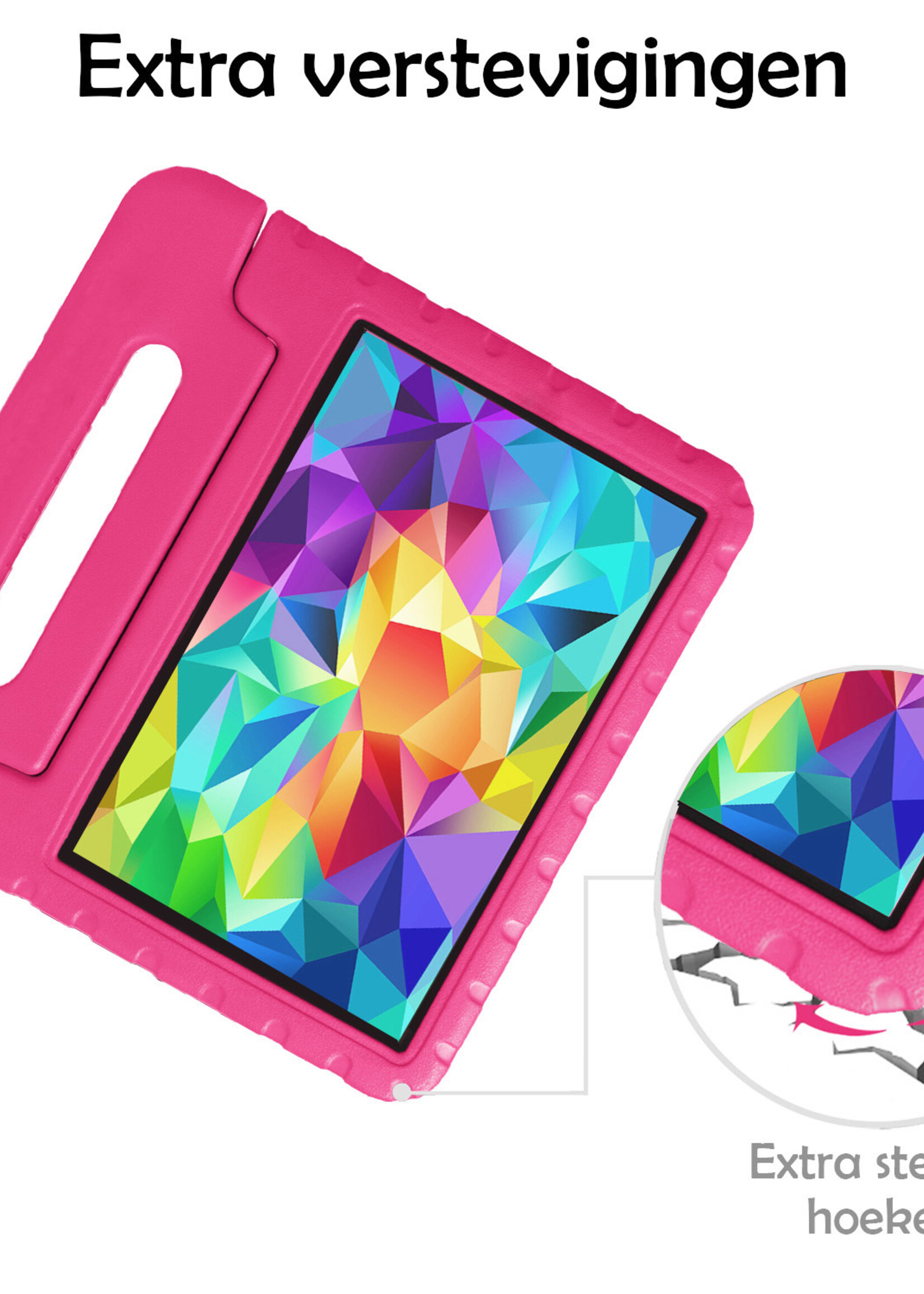 LUQ Hoes Geschikt voor Samsung Galaxy Tab A 10.1 2019 Hoes Kinder Hoesje Kids Case Kinderhoes Shockproof - Hoesje Geschikt voor Samsung Tab A 10.1 2019 Hoesje Kidscase - Roze