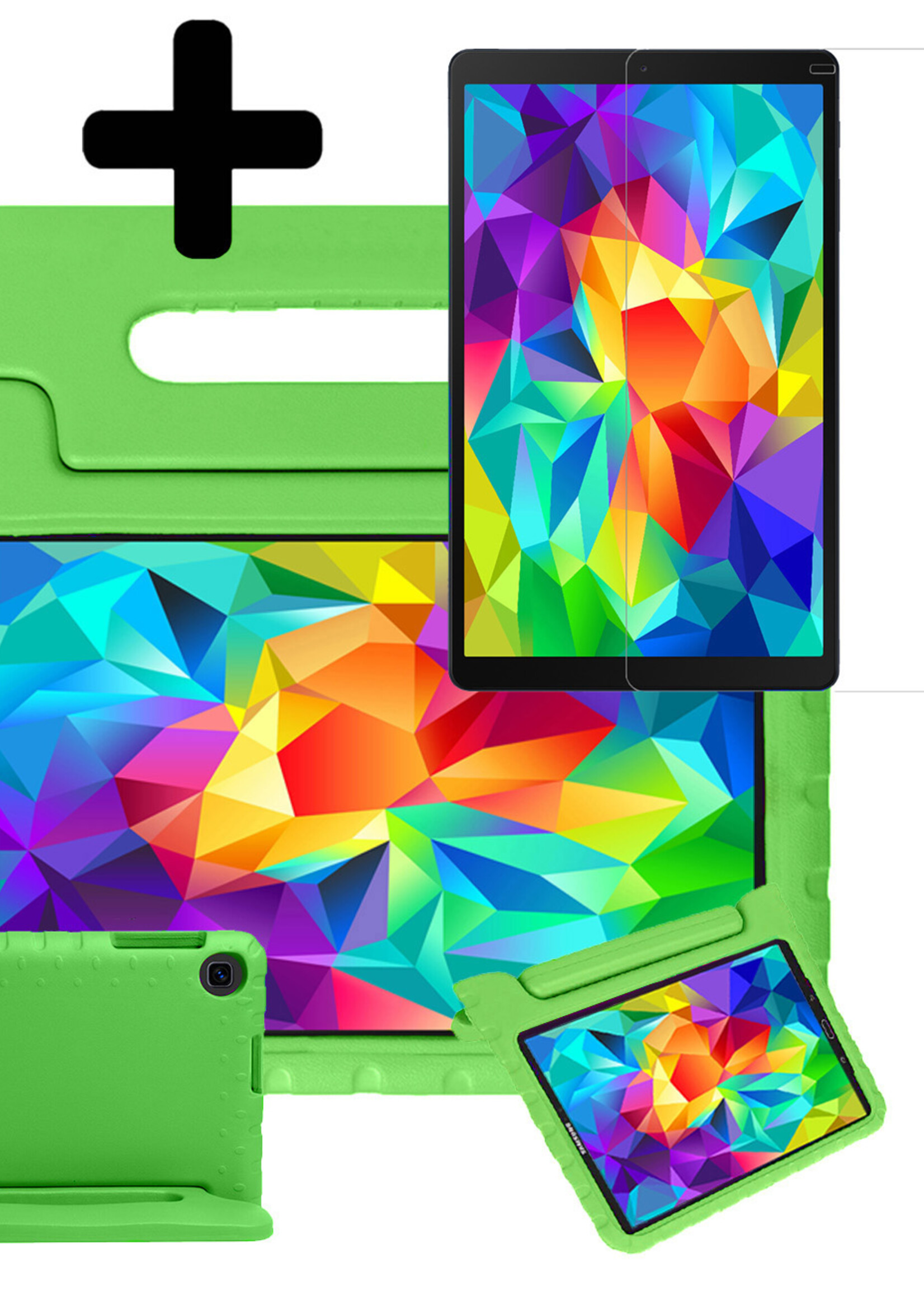 LUQ Hoes Geschikt voor Samsung Galaxy Tab A 10.1 2019 Hoes Kinder Hoesje Kids Case Kinderhoes Shockproof Met Screenprotector - Hoesje Geschikt voor Samsung Tab A 10.1 2019 Hoesje Kidscase - Groen