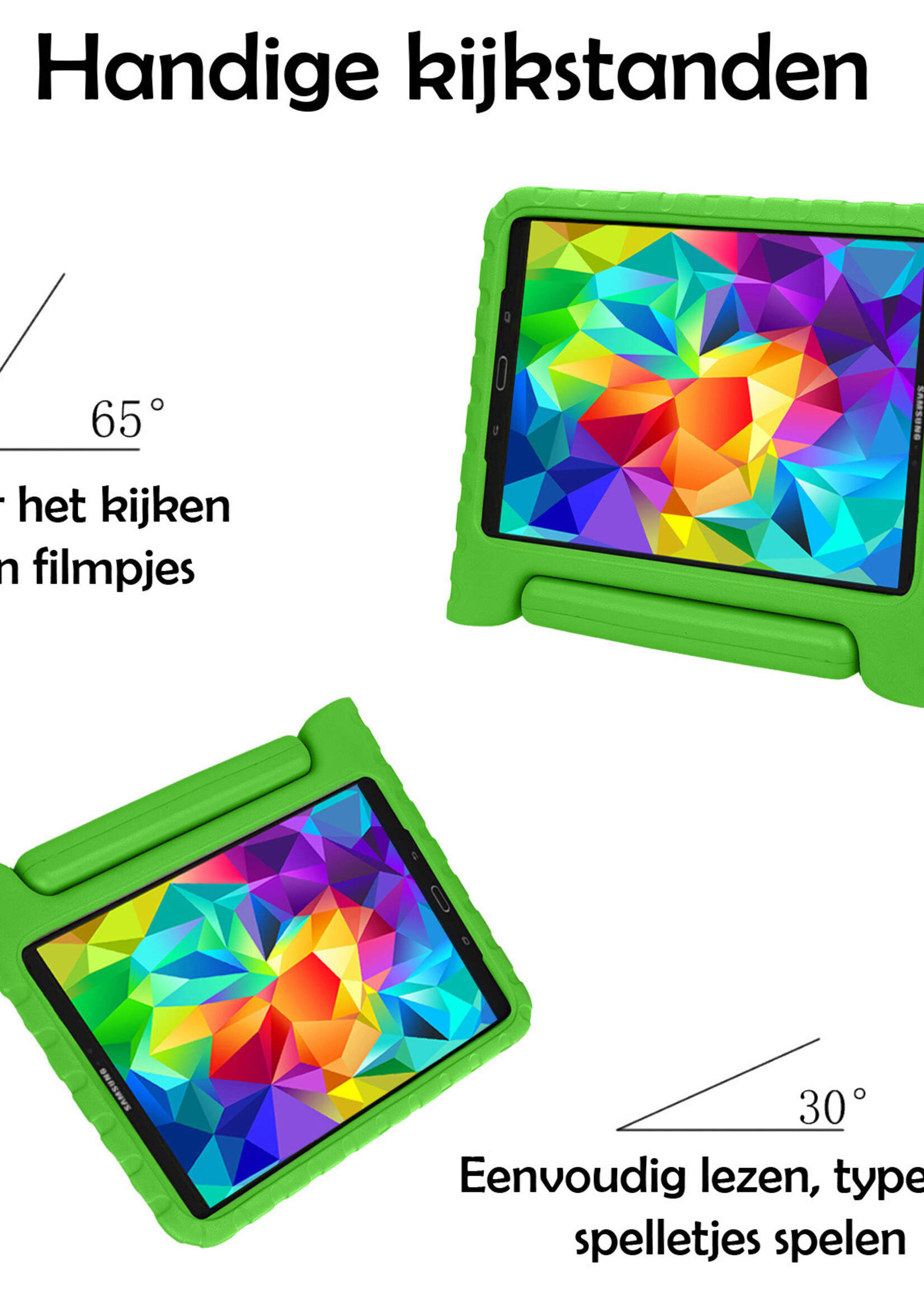 LUQ Hoes Geschikt voor Samsung Galaxy Tab A 10.1 2019 Hoes Kinder Hoesje Kids Case Kinderhoes Shockproof Met Screenprotector - Hoesje Geschikt voor Samsung Tab A 10.1 2019 Hoesje Kidscase - Groen