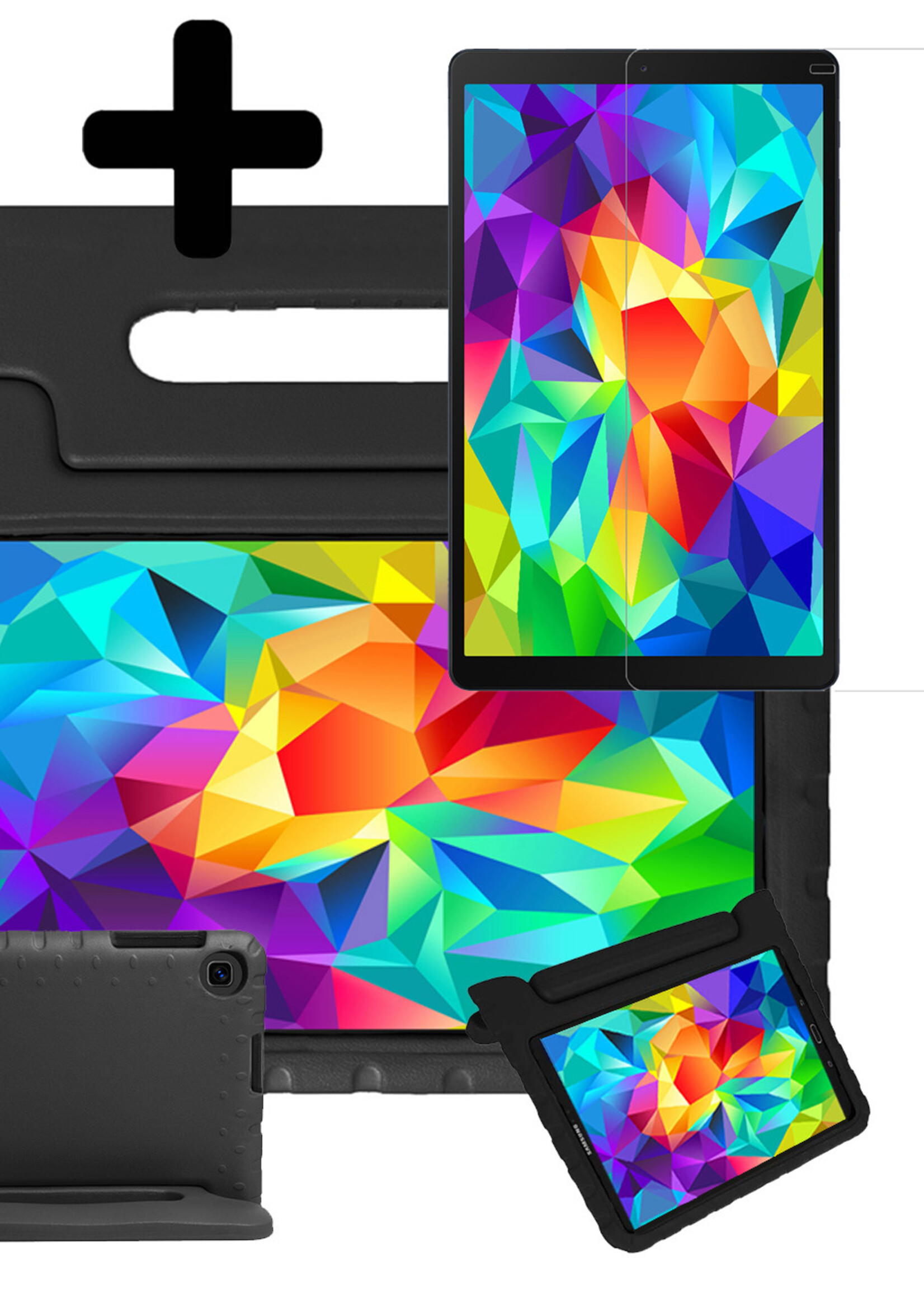 LUQ Hoes Geschikt voor Samsung Galaxy Tab A 10.1 2019 Hoes Kinder Hoesje Kids Case Kinderhoes Shockproof Met Screenprotector - Hoesje Geschikt voor Samsung Tab A 10.1 2019 Hoesje Kidscase - Zwart