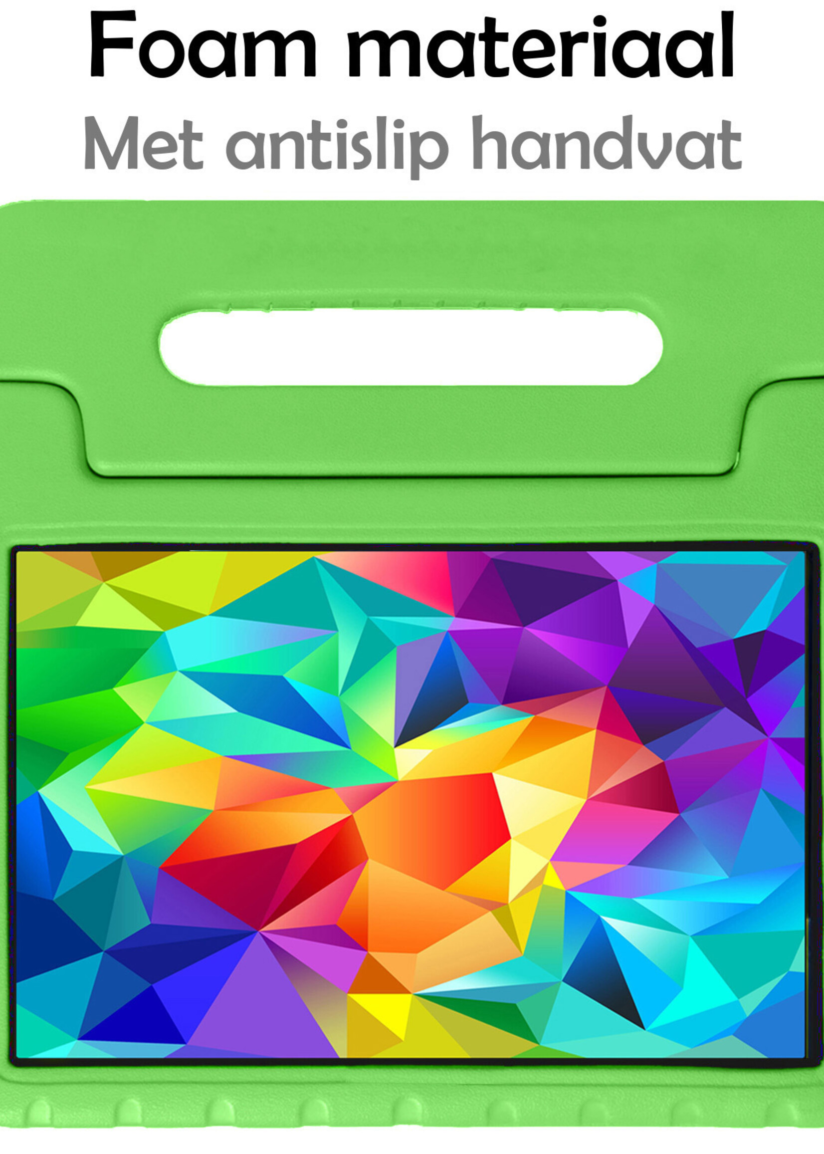 LUQ Hoes Geschikt voor Samsung Galaxy Tab A 10.1 2019 Hoes Kinder Hoesje Kids Case Kinderhoes Shockproof Met 2x Screenprotector - Hoesje Geschikt voor Samsung Tab A 10.1 2019 Hoesje Kidscase - Groen