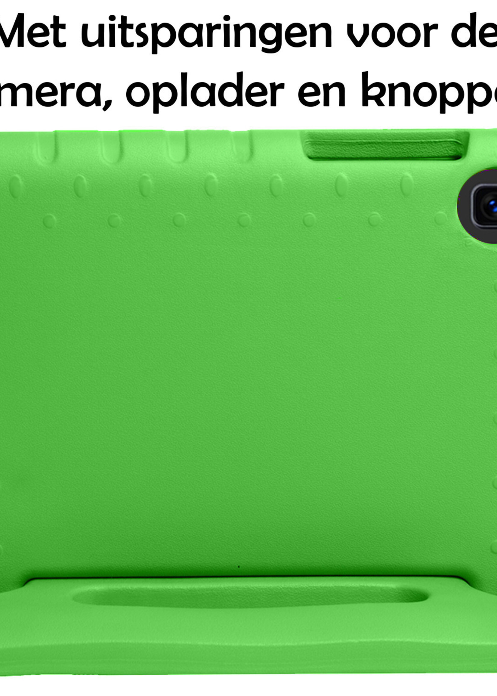 LUQ Hoes Geschikt voor Samsung Galaxy Tab A 10.1 2019 Hoes Kinder Hoesje Kids Case Kinderhoes Shockproof Met 2x Screenprotector - Hoesje Geschikt voor Samsung Tab A 10.1 2019 Hoesje Kidscase - Groen