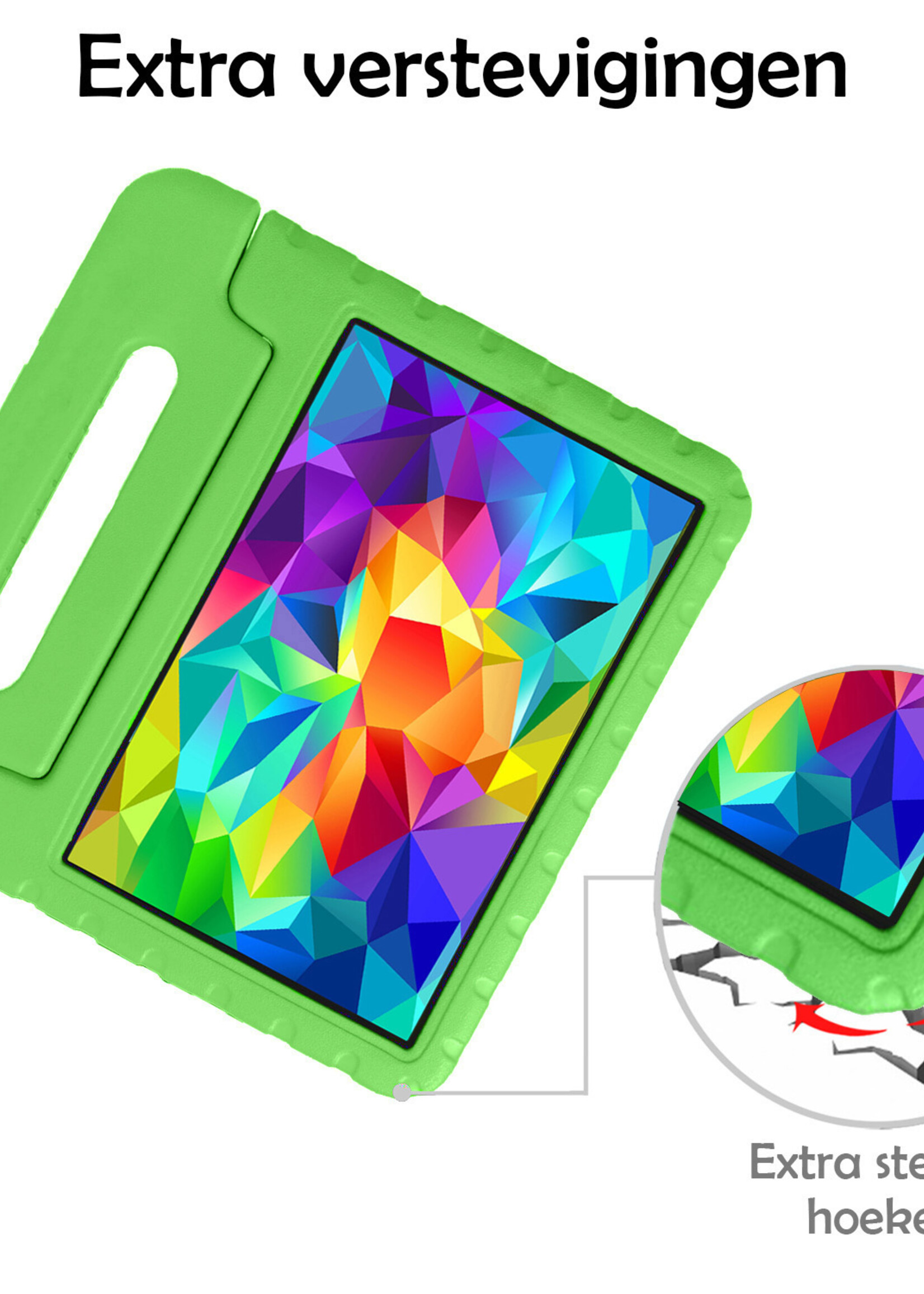 LUQ Hoes Geschikt voor Samsung Galaxy Tab A 10.1 2019 Hoes Kinder Hoesje Kids Case Kinderhoes Shockproof Met 2x Screenprotector - Hoesje Geschikt voor Samsung Tab A 10.1 2019 Hoesje Kidscase - Groen