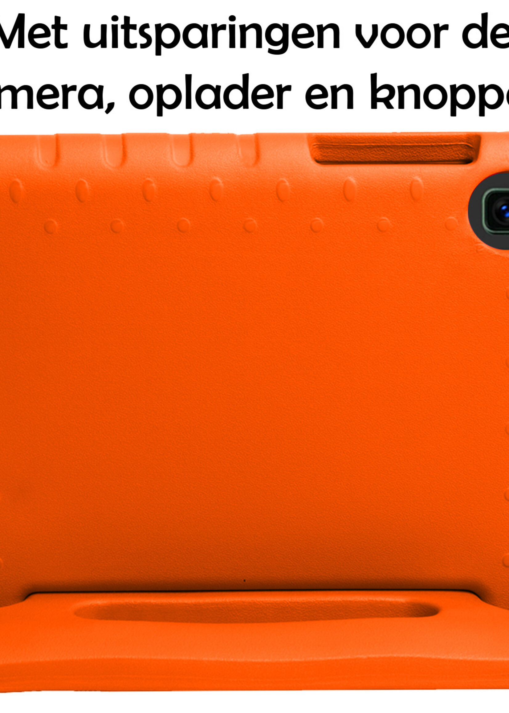 LUQ Hoes Geschikt voor Samsung Galaxy Tab A 10.1 2019 Hoes Kinder Hoesje Kids Case Kinderhoes Shockproof Met 2x Screenprotector - Hoesje Geschikt voor Samsung Tab A 10.1 2019 Hoesje Kidscase - Oranje