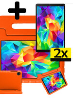 LUQ LUQ Samsung Galaxy Tab A 10.1 2019 Kinderhoes Met 2x Screenprotector - Oranje