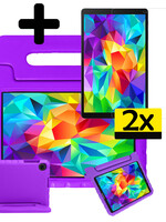 LUQ LUQ Samsung Galaxy Tab A 10.1 2019 Kinderhoes Met 2x Screenprotector - Paars