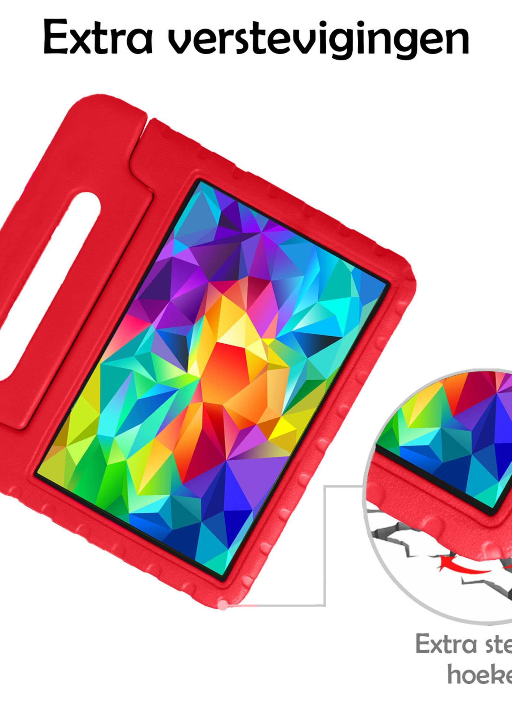 LUQ Hoes Geschikt voor Samsung Galaxy Tab A 10.1 2019 Hoes Kinder Hoesje Kids Case Kinderhoes Shockproof Met 2x Screenprotector - Hoesje Geschikt voor Samsung Tab A 10.1 2019 Hoesje Kidscase - Rood