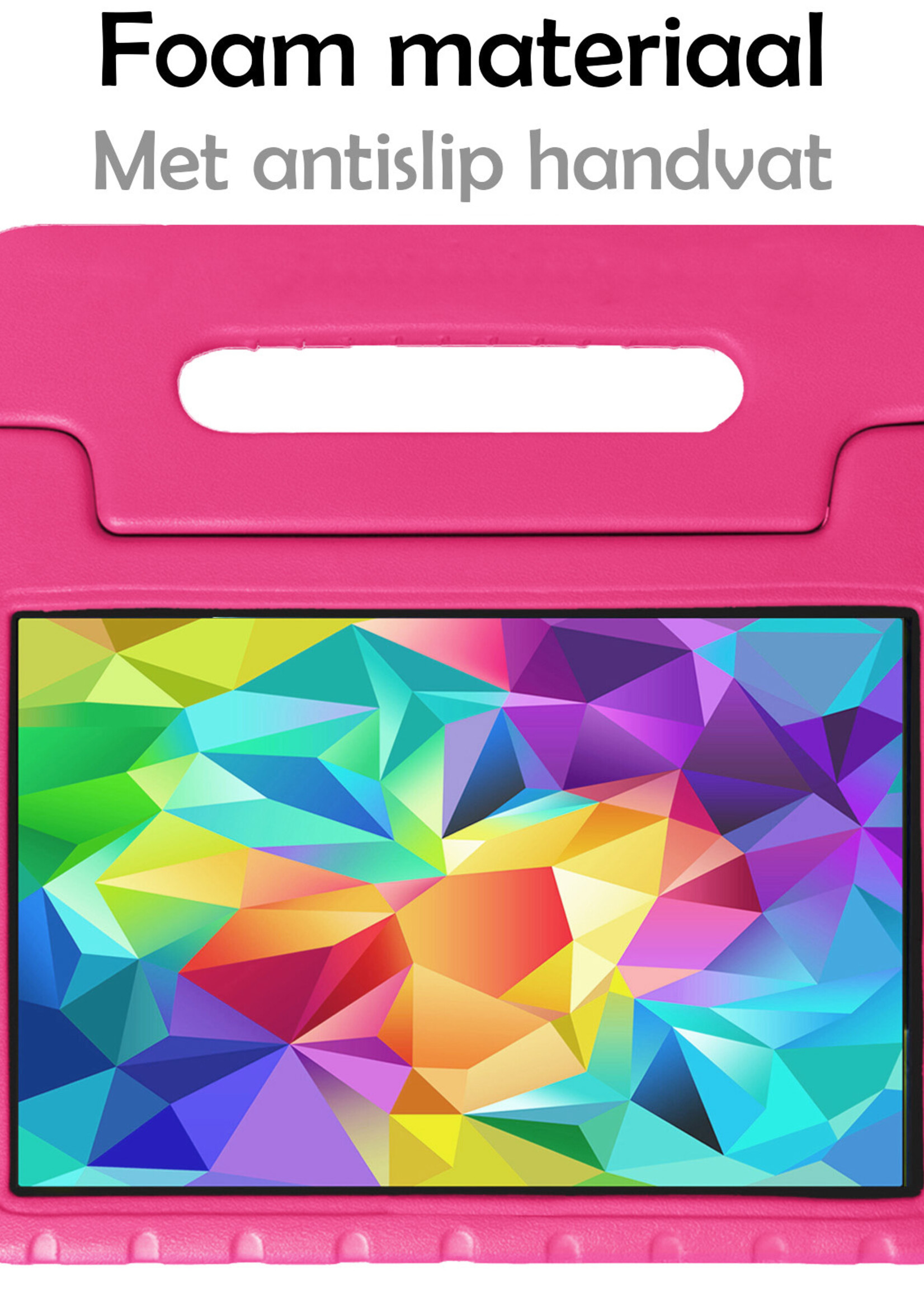 LUQ Hoes Geschikt voor Samsung Galaxy Tab A 10.1 2019 Hoes Kinder Hoesje Kids Case Kinderhoes Shockproof Met 2x Screenprotector - Hoesje Geschikt voor Samsung Tab A 10.1 2019 Hoesje Kidscase - Roze