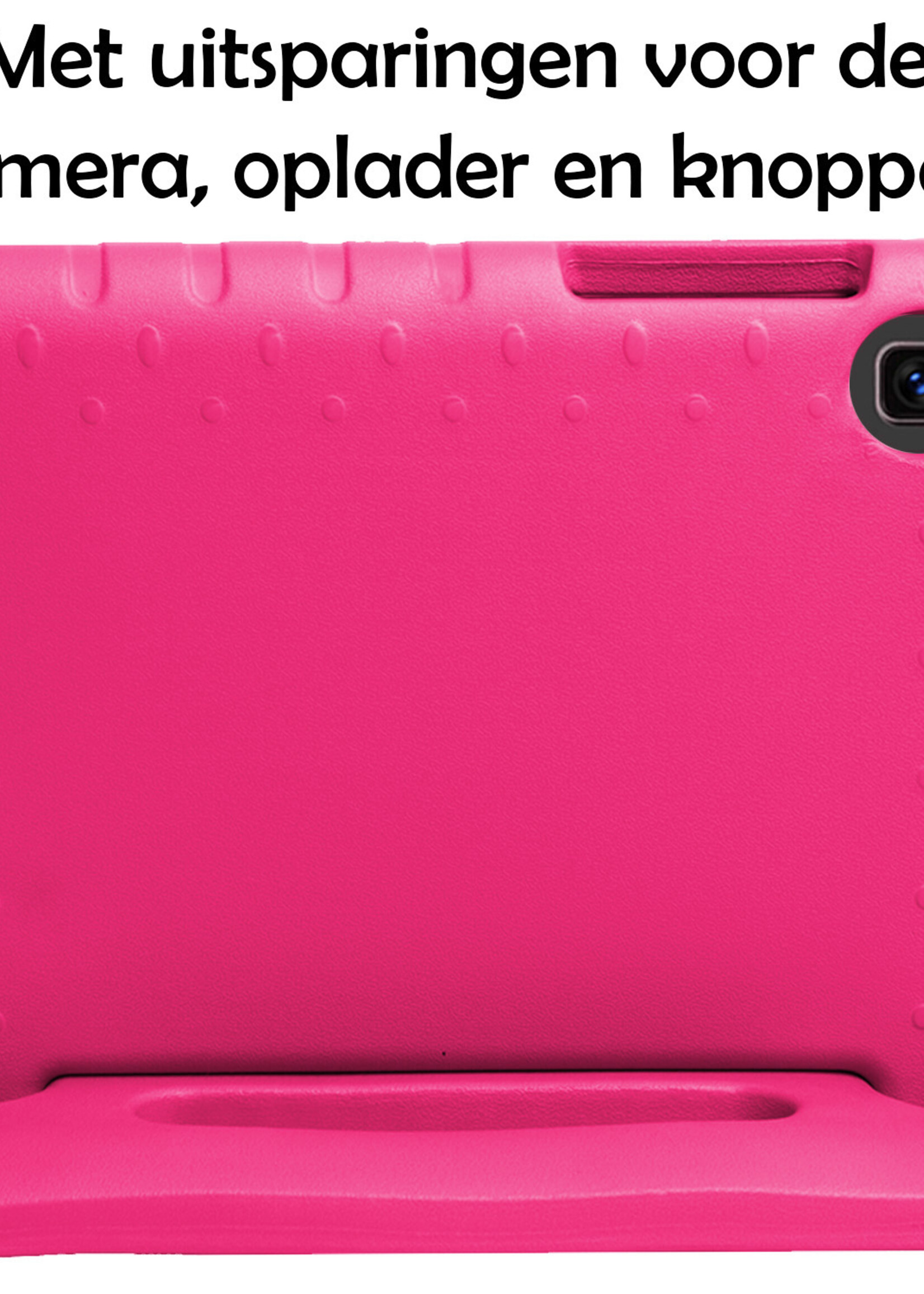 LUQ Hoes Geschikt voor Samsung Galaxy Tab A 10.1 2019 Hoes Kinder Hoesje Kids Case Kinderhoes Shockproof Met 2x Screenprotector - Hoesje Geschikt voor Samsung Tab A 10.1 2019 Hoesje Kidscase - Roze