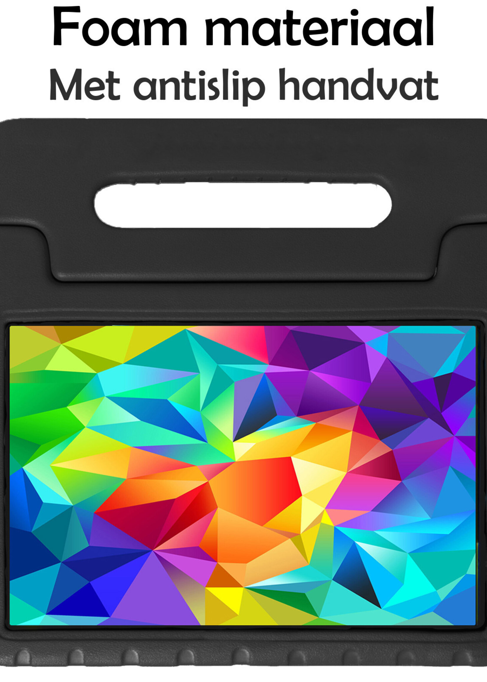 LUQ Hoes Geschikt voor Samsung Galaxy Tab A 10.1 2019 Hoes Kinder Hoesje Kids Case Kinderhoes Shockproof Met 2x Screenprotector - Hoesje Geschikt voor Samsung Tab A 10.1 2019 Hoesje Kidscase - Zwart