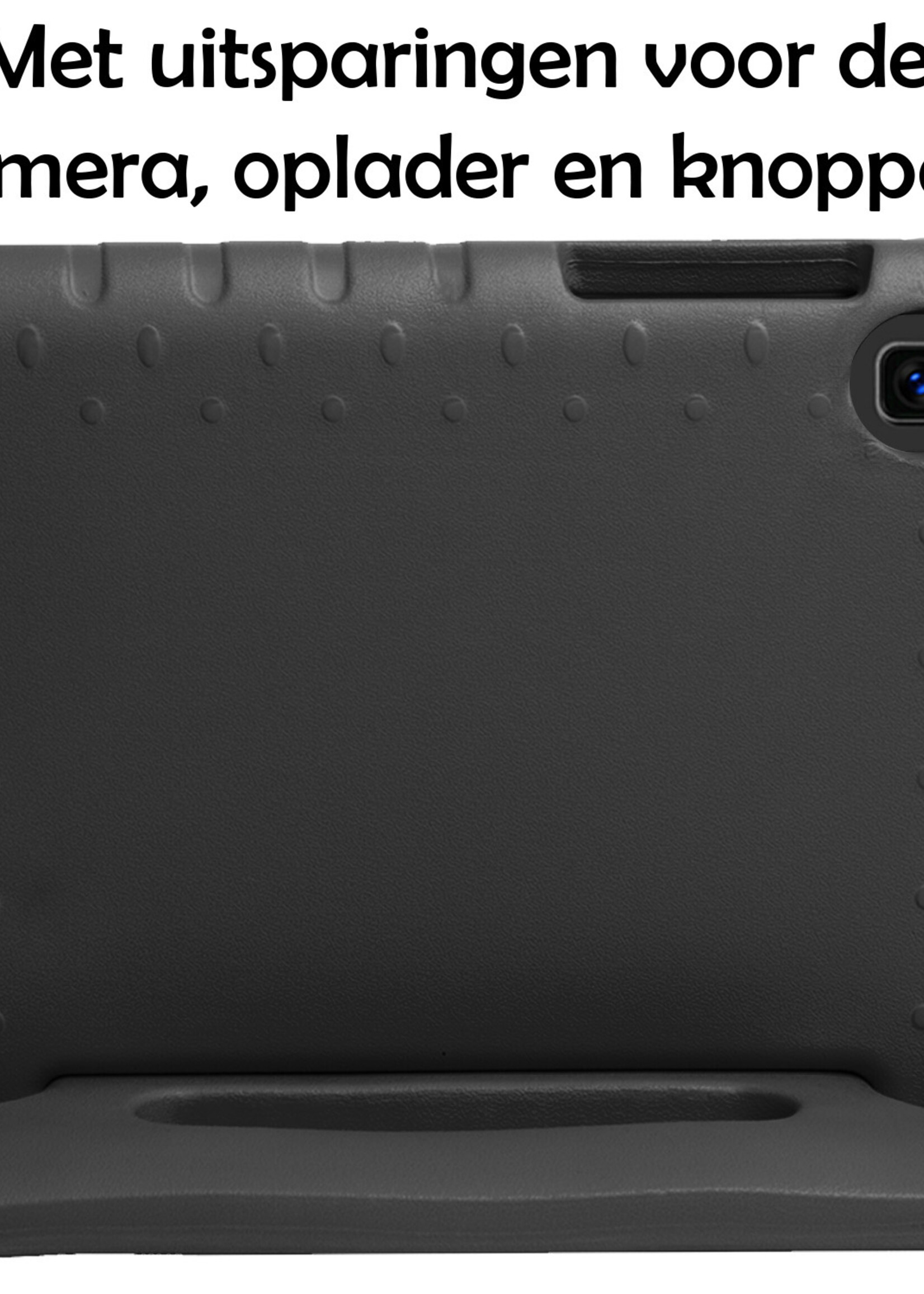 LUQ Hoes Geschikt voor Samsung Galaxy Tab A 10.1 2019 Hoes Kinder Hoesje Kids Case Kinderhoes Shockproof Met 2x Screenprotector - Hoesje Geschikt voor Samsung Tab A 10.1 2019 Hoesje Kidscase - Zwart