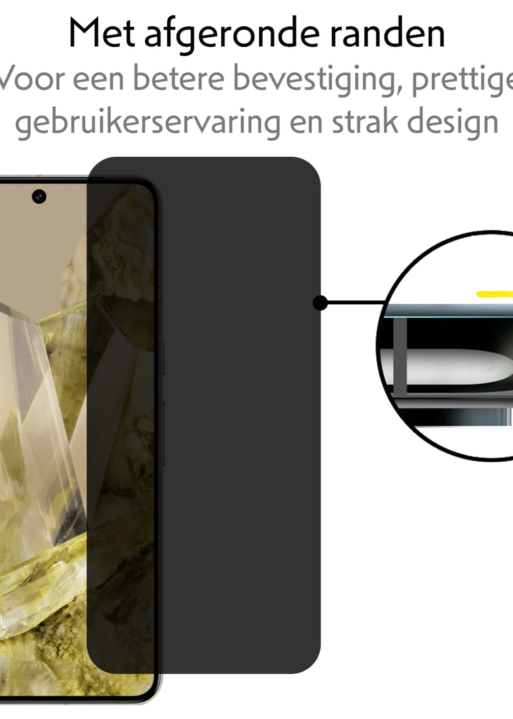 LUQ Screenprotector Geschikt voor Google Pixel 8 Pro Privacy Screenprotector Bescherm Glas - Privacy Screenprotector Geschikt voor Google Pixel 8 Pro Screenprotector Glas - 3 Stuks