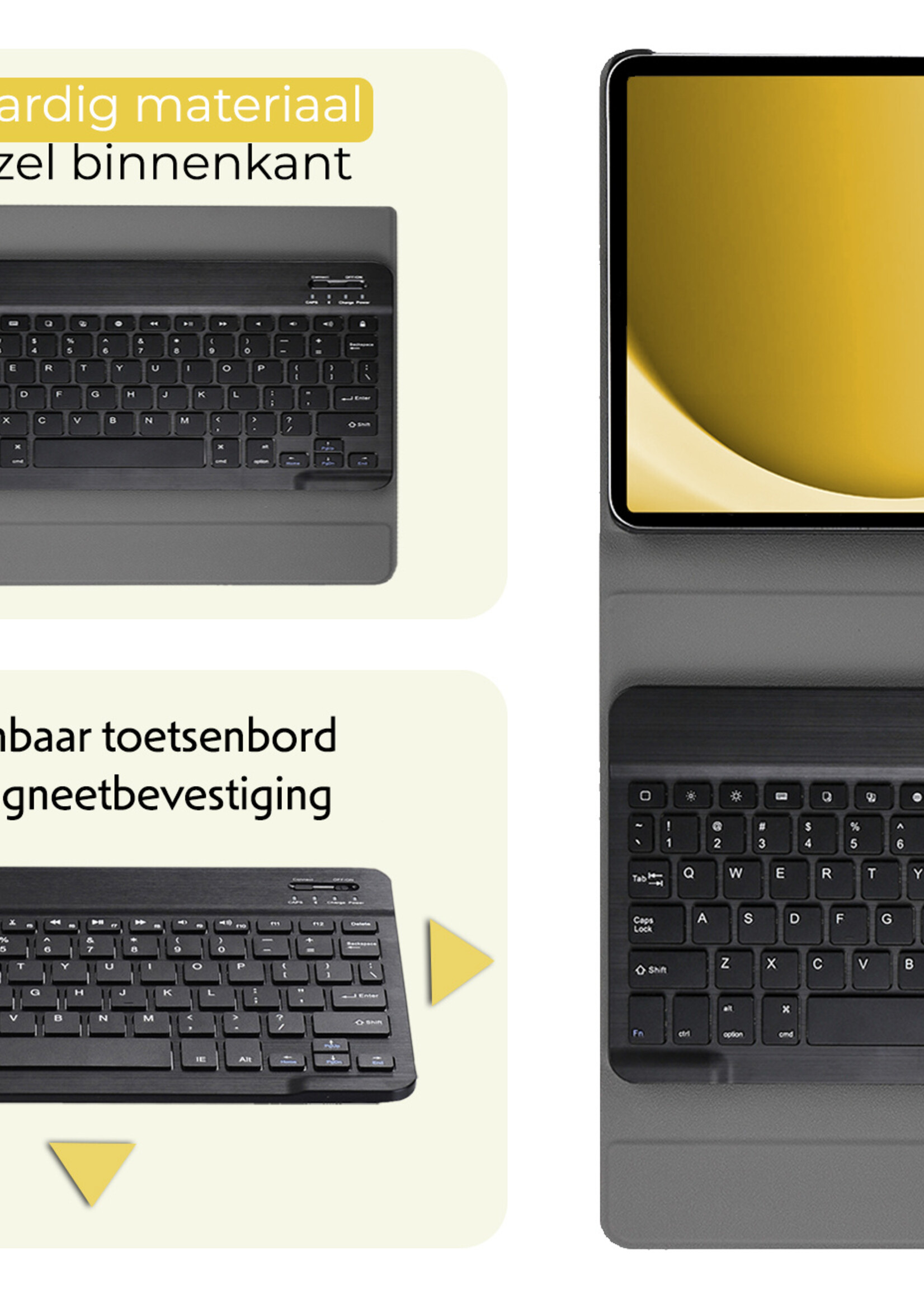 LUQ Hoes Geschikt voor Samsung Galaxy Tab A9 Hoes Keyboard Cover Toetsenbord Hoesje - Hoesje Geschikt voor Samsung Tab A9 Toetsenbord Hoes - Donkerblauw