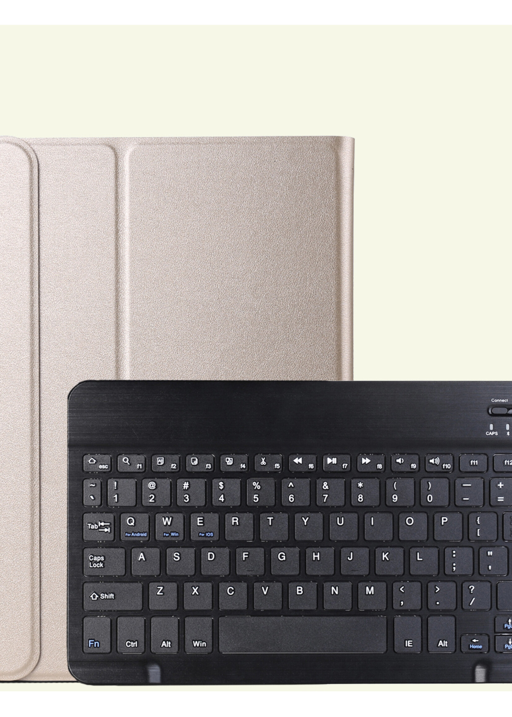 LUQ Hoes Geschikt voor Samsung Galaxy Tab A9 Hoes Keyboard Cover Toetsenbord Hoesje - Hoesje Geschikt voor Samsung Tab A9 Toetsenbord Hoes - Goud