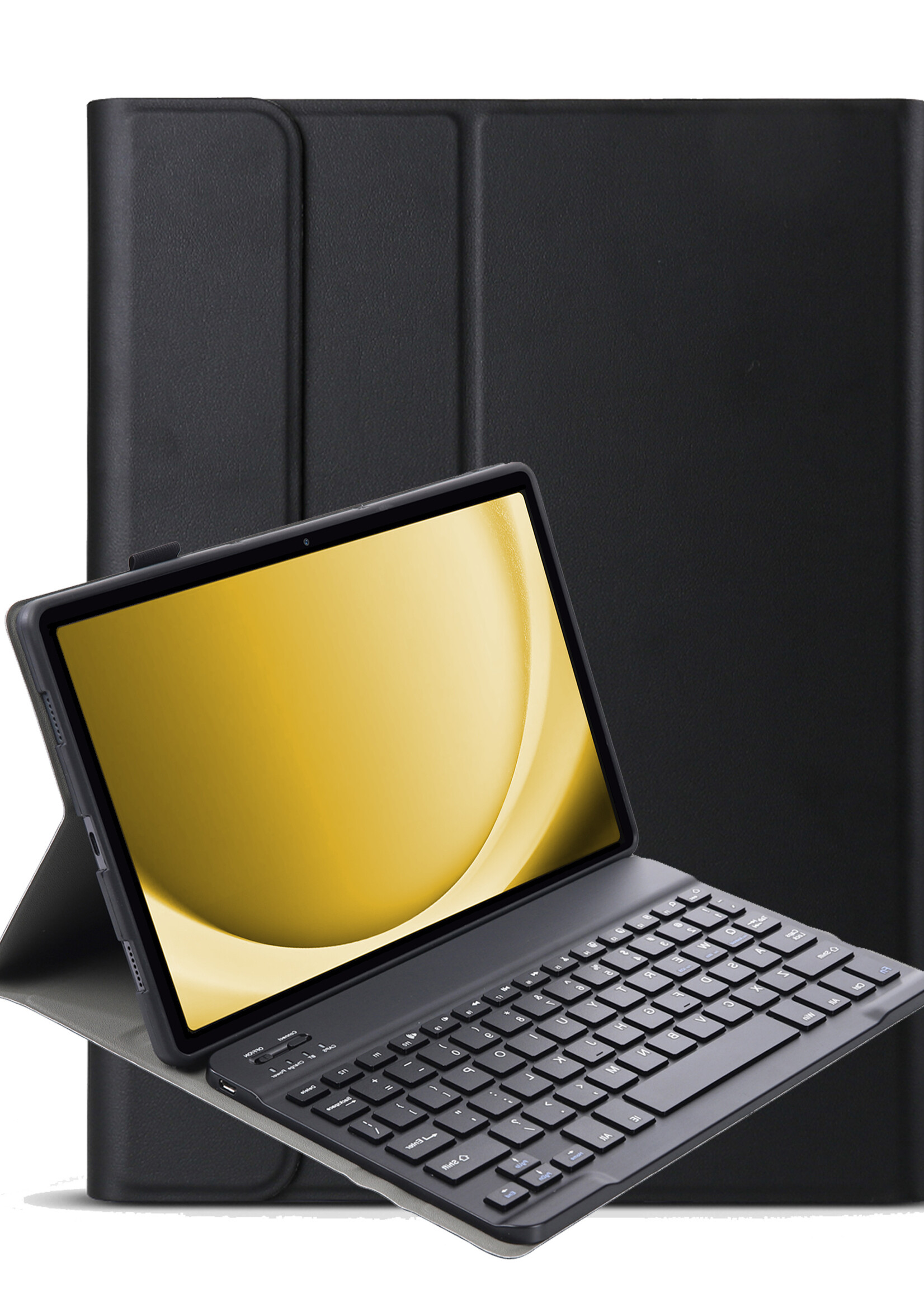 LUQ Hoes Geschikt voor Samsung Galaxy Tab A9 Plus Hoes Keyboard Cover Toetsenbord Hoesje - Hoesje Geschikt voor Samsung Tab A9 Plus Toetsenbord Hoes - Zwart