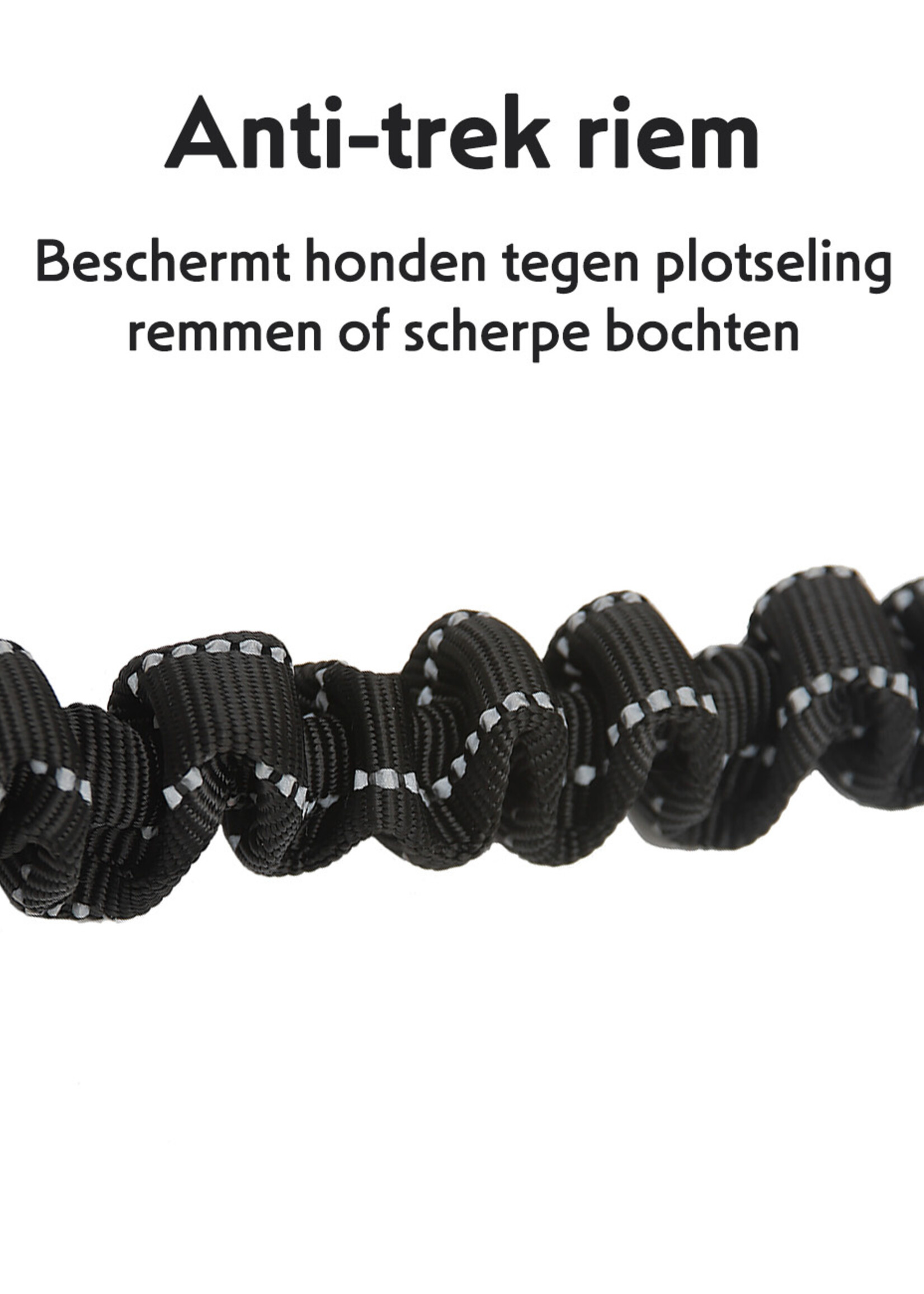 LUQ Hondenriem Autogordel Flexibel Hondengordel Voor Auto Hondengordel Met Kliksysteem en Haak - Zwart