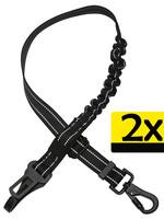 LUQ LUQ Hondenriem Flexibel - Zwart - 2 PACK