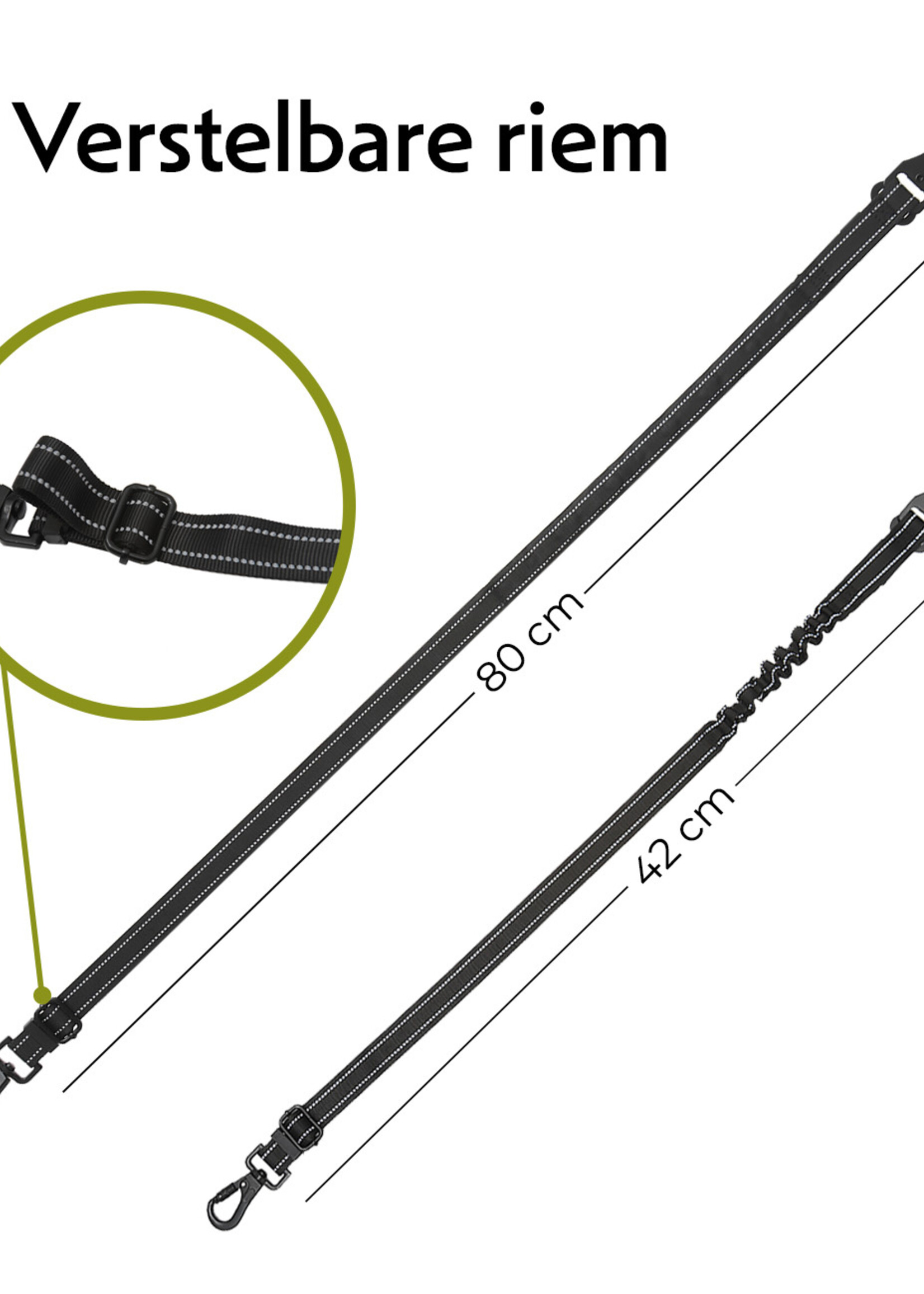 LUQ Hondenriem Autogordel Flexibel Hondengordel Voor Auto Hondengordel Met Kliksysteem en Haak - Zwart - 3 Stuks