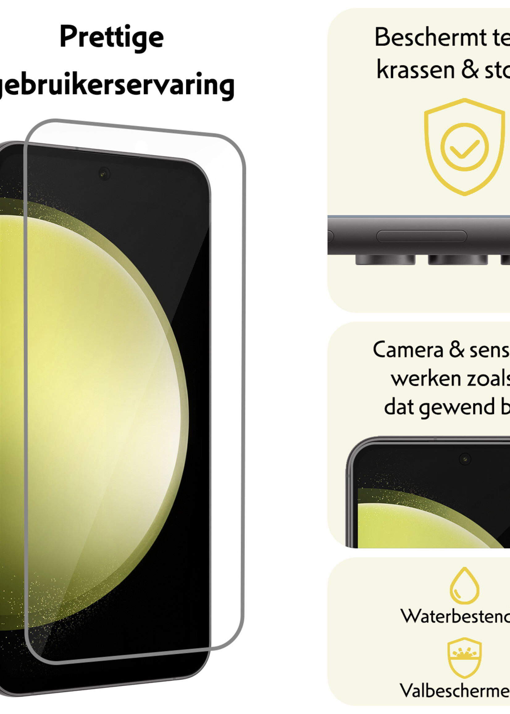 LUQ Screenprotector Geschikt voor Samsung S23 FE Screenprotector Beschermglas Gehard Glas - Screenprotector Geschikt voor Samsung Galaxy S23 FE Screenprotector Glas