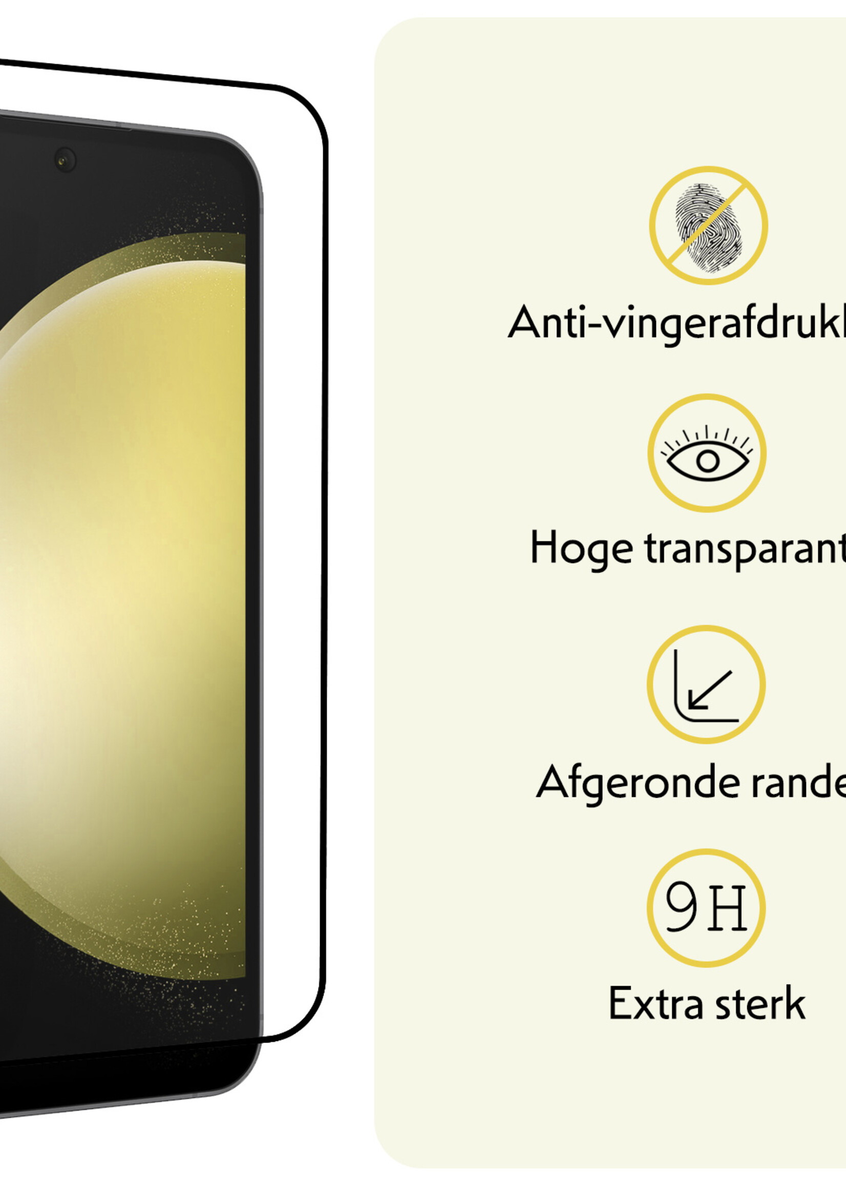 LUQ Screenprotector Geschikt voor Samsung S23 FE Screenprotector Glas Full Cover - Screenprotector Geschikt voor Samsung Galaxy S23 FE Screenprotector Full Cover