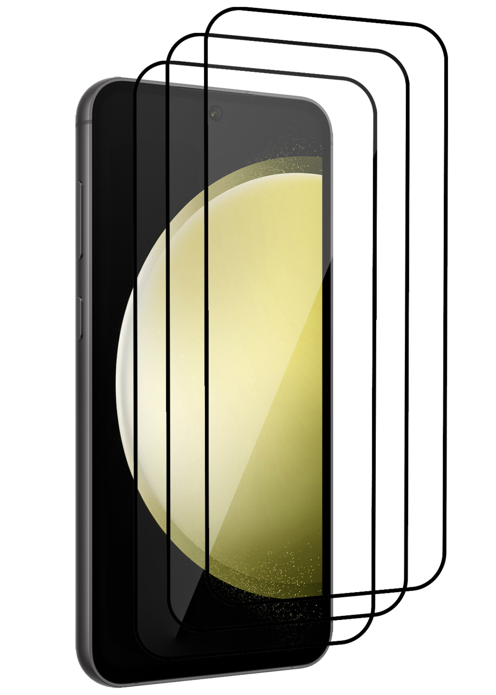 LUQ Screenprotector Geschikt voor Samsung S23 FE Screenprotector Glas Full Cover - Screenprotector Geschikt voor Samsung Galaxy S23 FE Screenprotector Full Cover - 3 Stuks