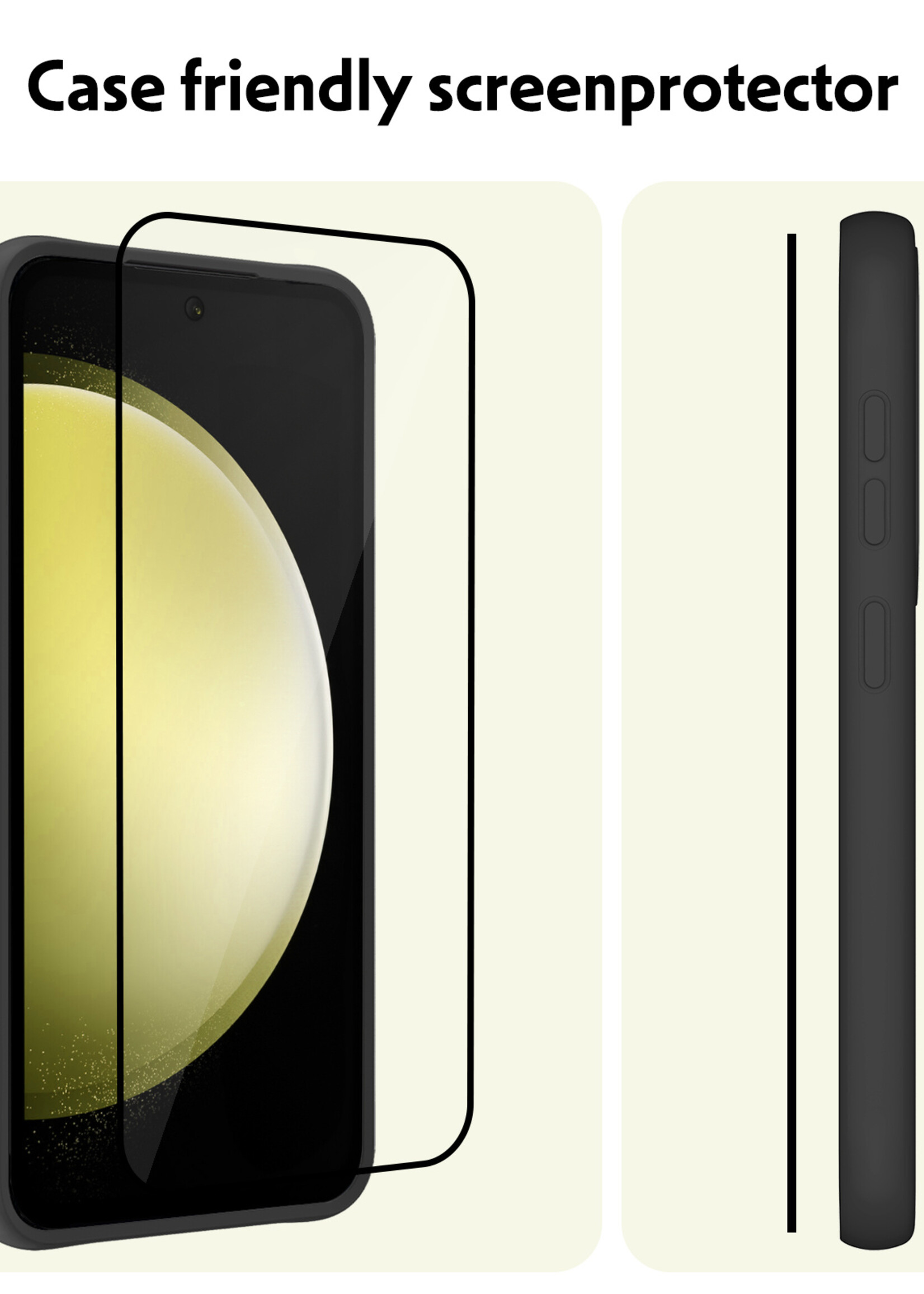 LUQ Screenprotector Geschikt voor Samsung S23 FE Screenprotector Glas Full Cover - Screenprotector Geschikt voor Samsung Galaxy S23 FE Screenprotector Full Cover - 3 Stuks