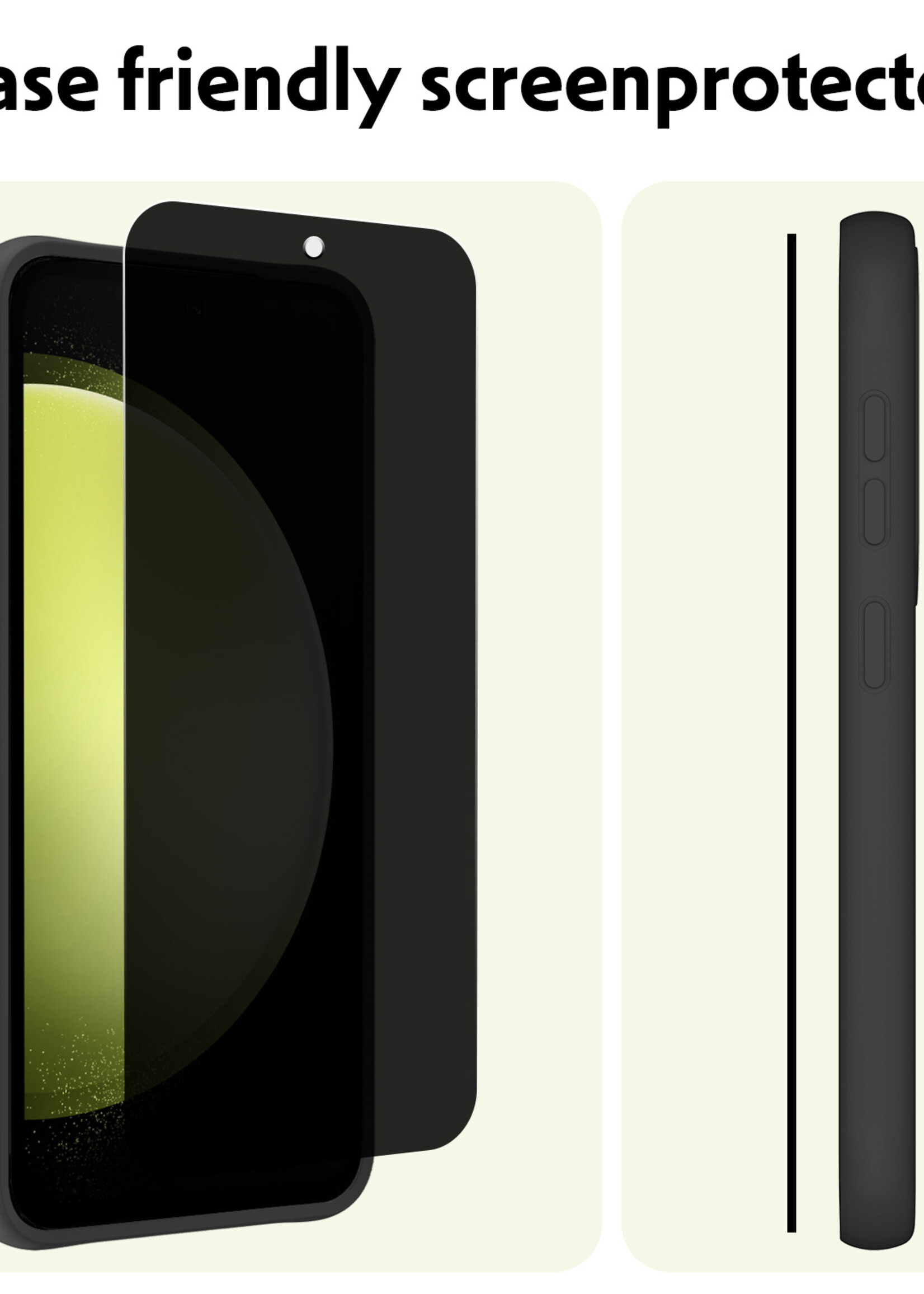 LUQ Screenprotector Geschikt voor Samsung S23 FE Privacy Screenprotector Bescherm Glas - Privacy Screenprotector Geschikt voor Samsung Galaxy S23 FE Screenprotector Glas